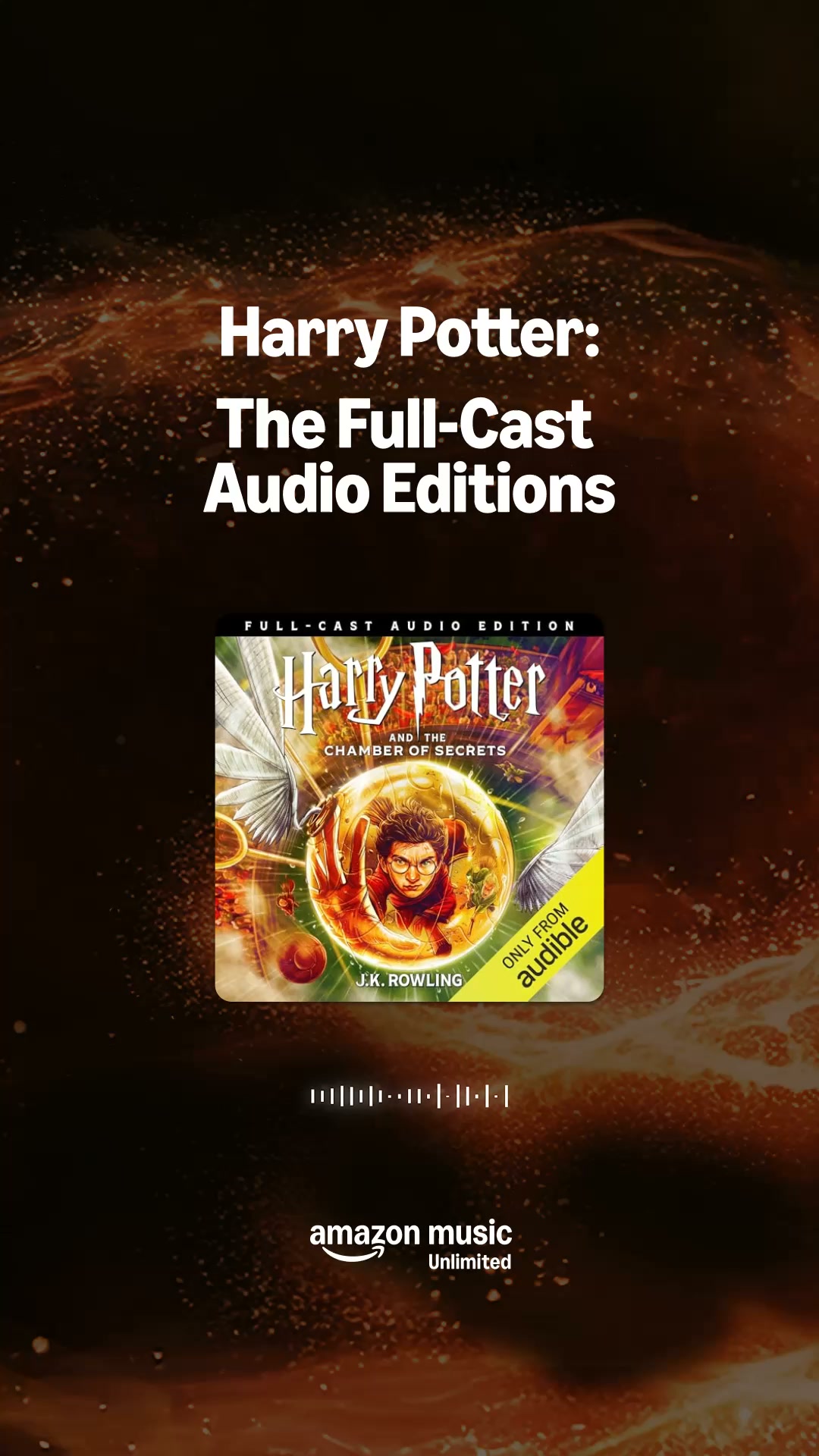 Amazon Music Facebook ad: Sound on - hear a full-cast recording of…