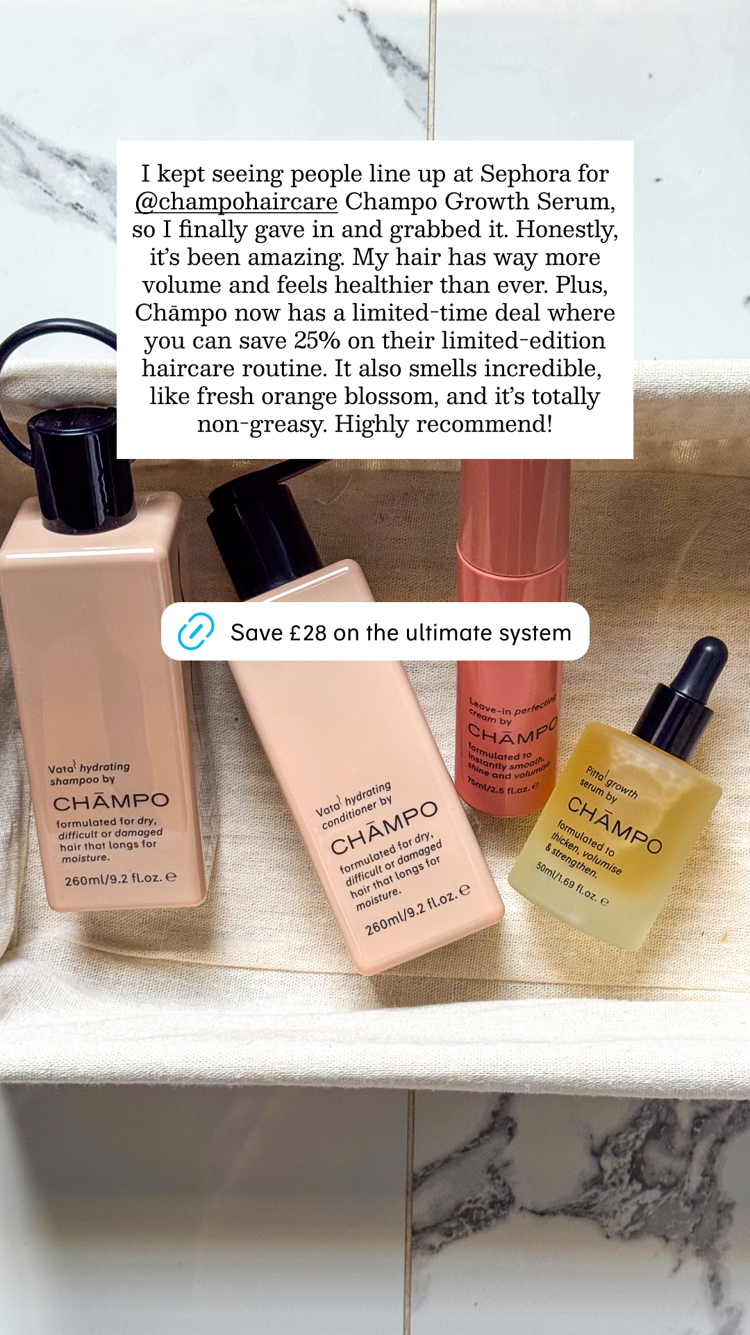 Chāmpo Haircare Facebook ad