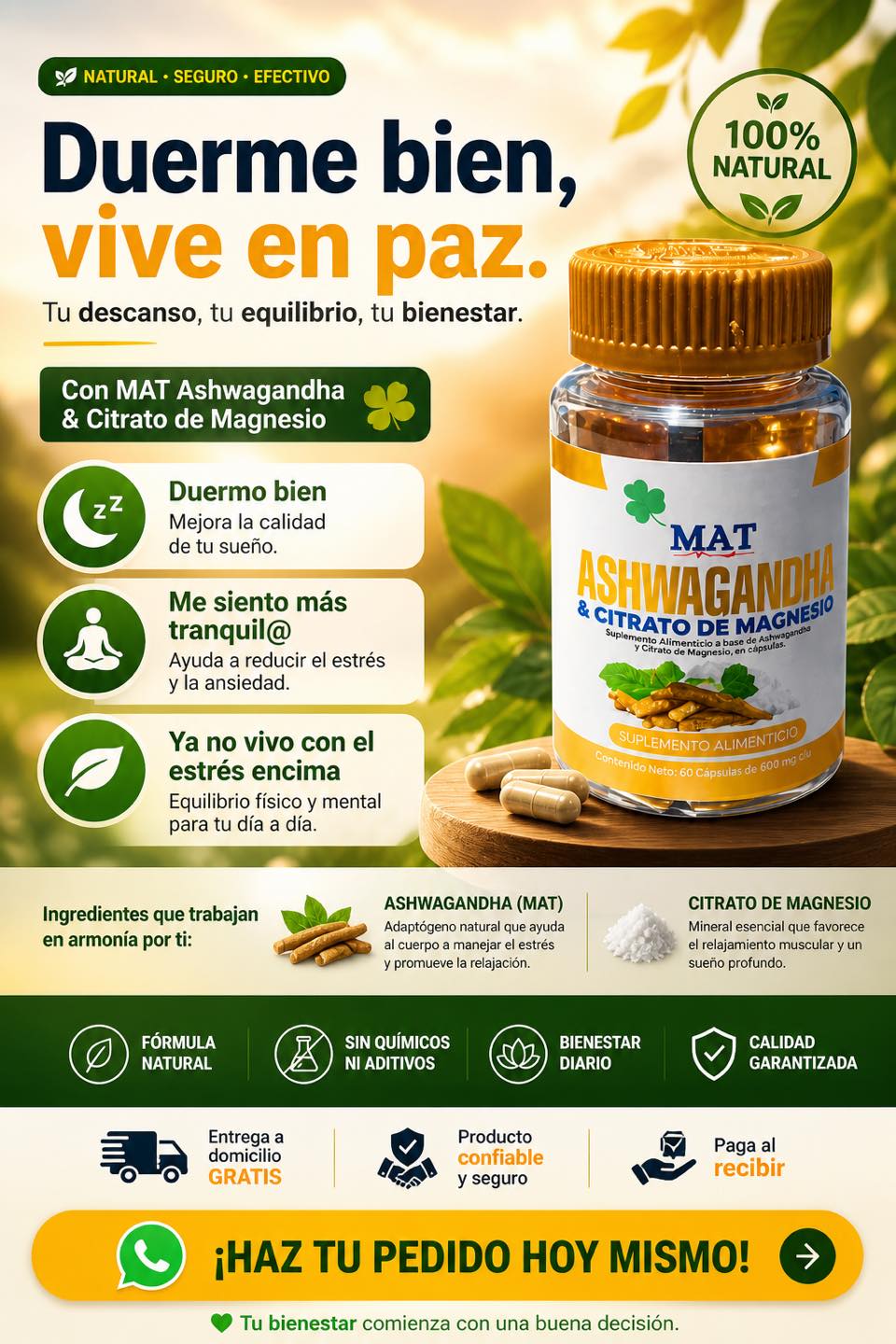 Ashwagandha con C-Magnesio MTY Facebook ad: Dormir bien sí cambia todo…