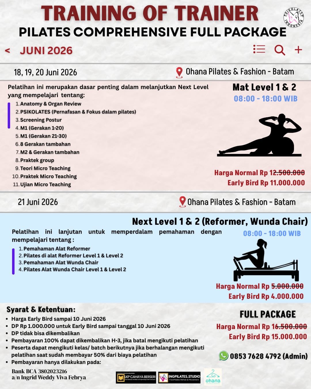 Ohana Pilates Batam Facebook ad