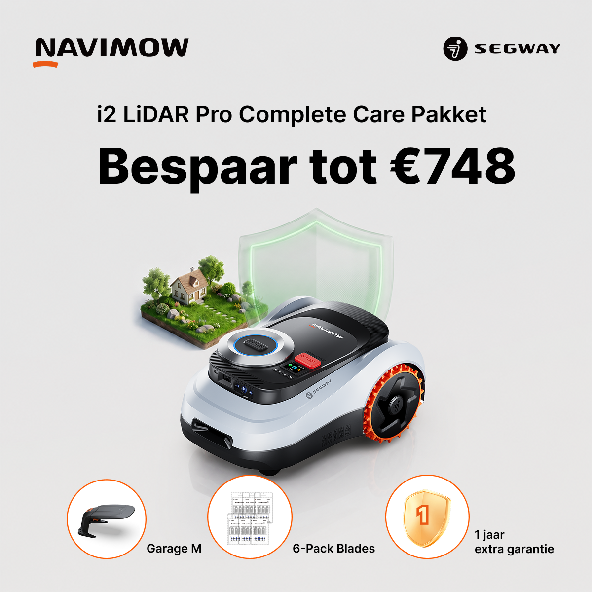Segway Navimow Facebook ad: i2 LiDAR Pro, Een jaar zorgeloos maaien