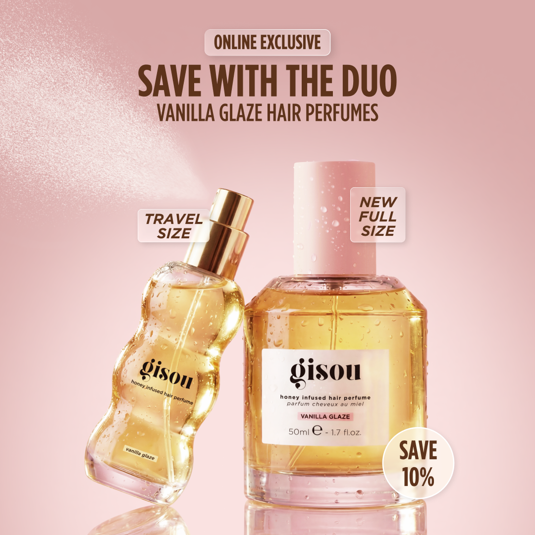 Gisou Facebook ad: NEW! Vanilla Glaze Honey Infused Hair Perfume 50ml.