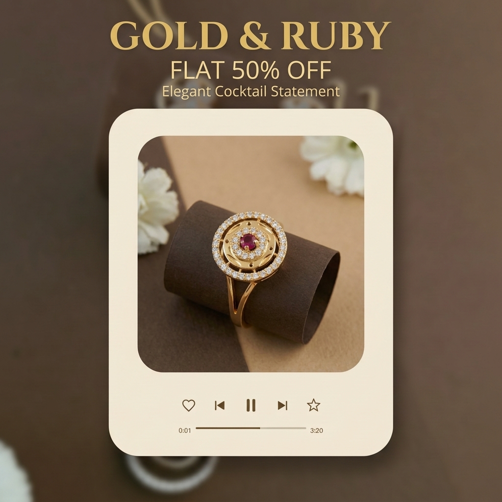 Bablu Bhai Jewels Facebook ad: Buy 1 Gram Gold Cocktail Ring!