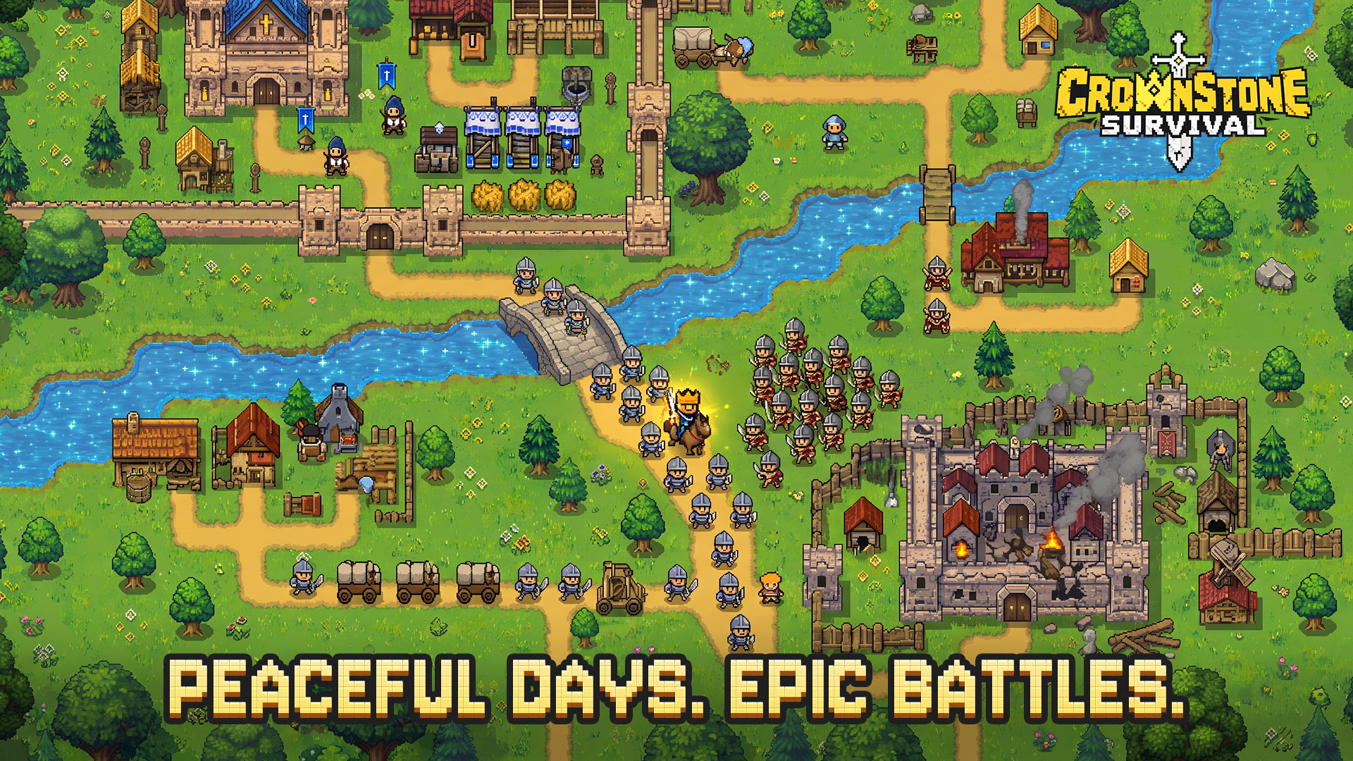 Crownstone Survival Facebook ad: Build your own pixel kingdom