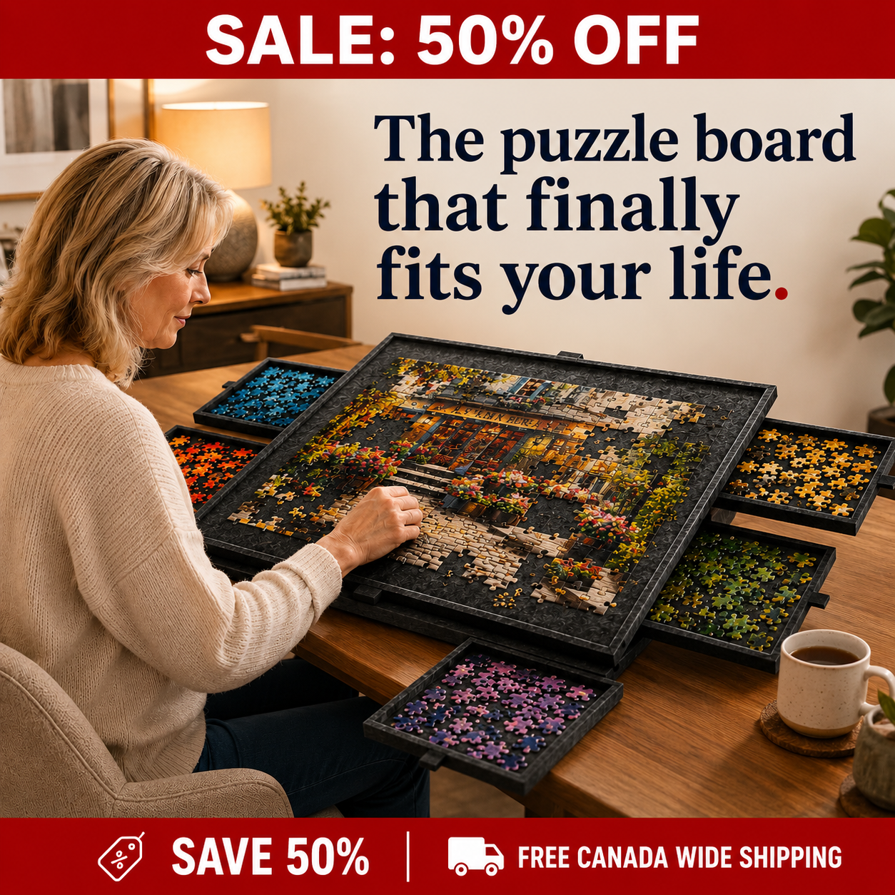 Puzzle & More Facebook ad: The Puzzle Upgrade Canadians Over 60 Love