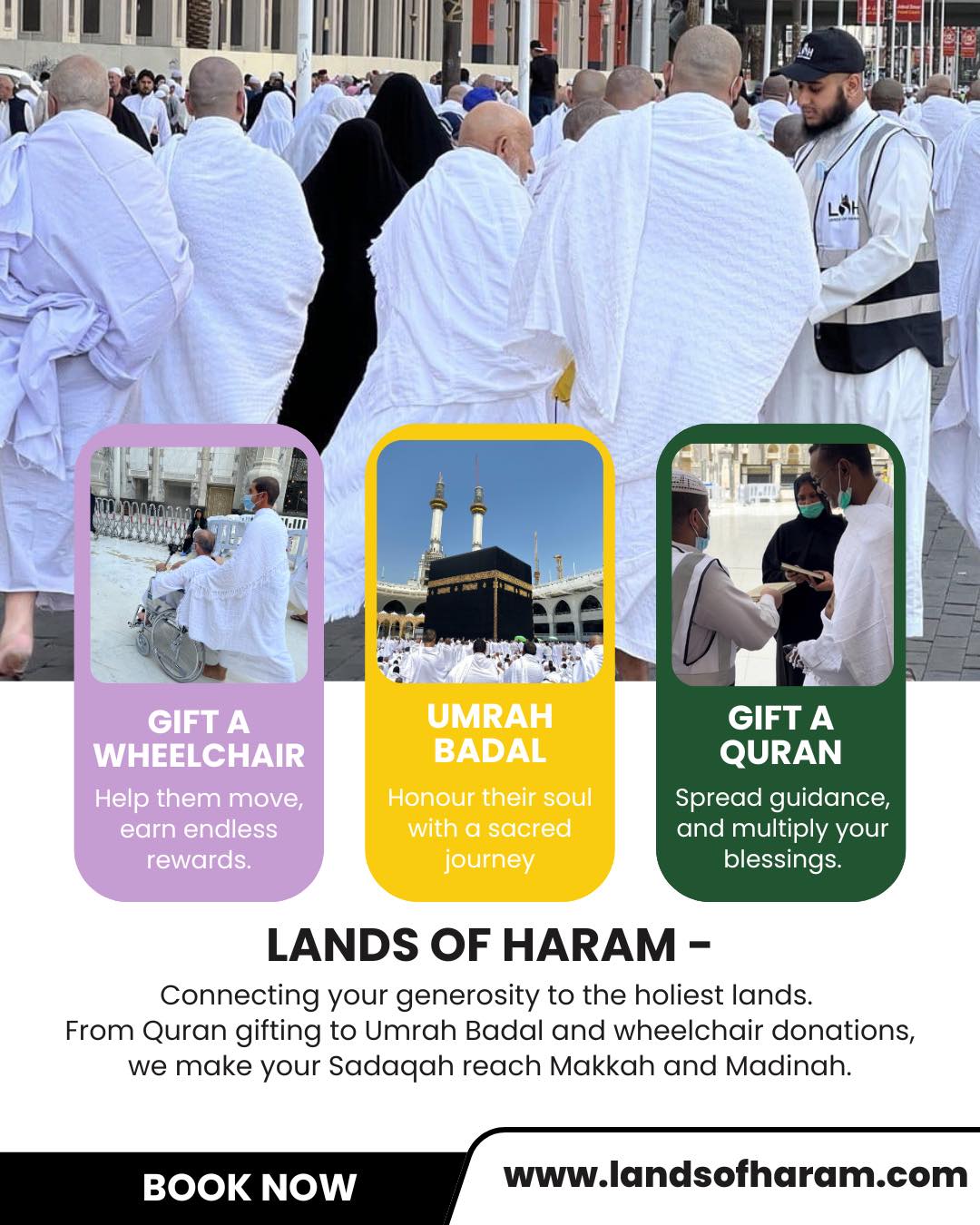 Lands Of Haram Facebook ad: Lands of Haram, Connecting you with the Holy Cities