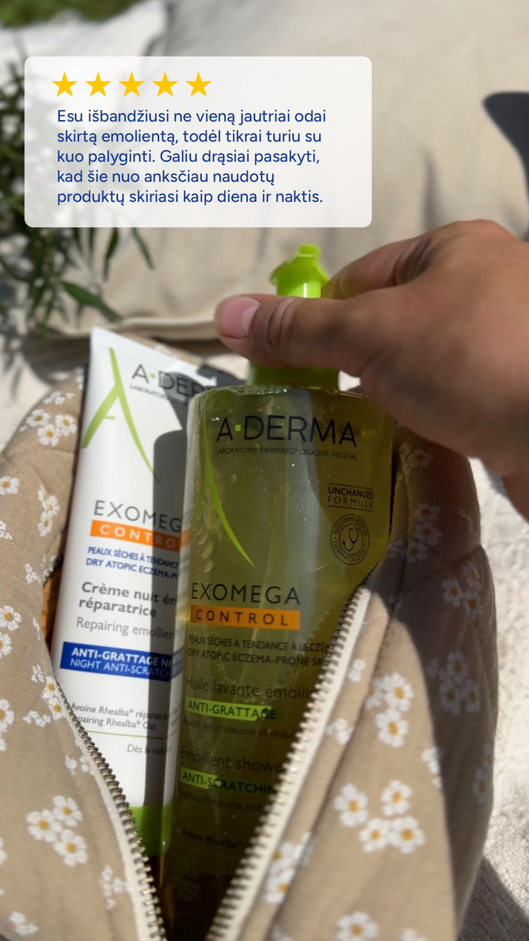 A-Derma Lietuva Facebook ad: Exomega Control rutina