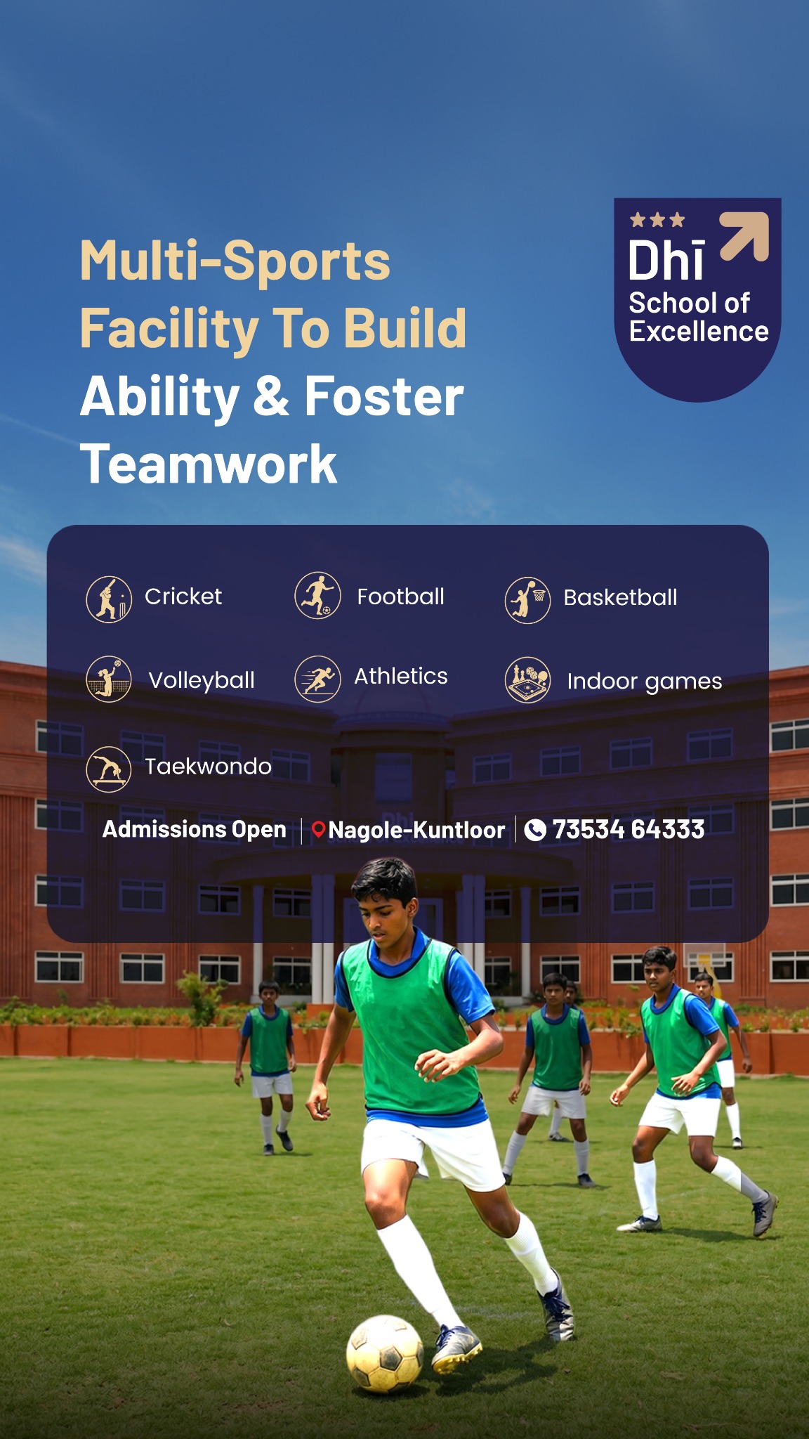 Dhi School of Excellence Facebook ad from May 25, 2026