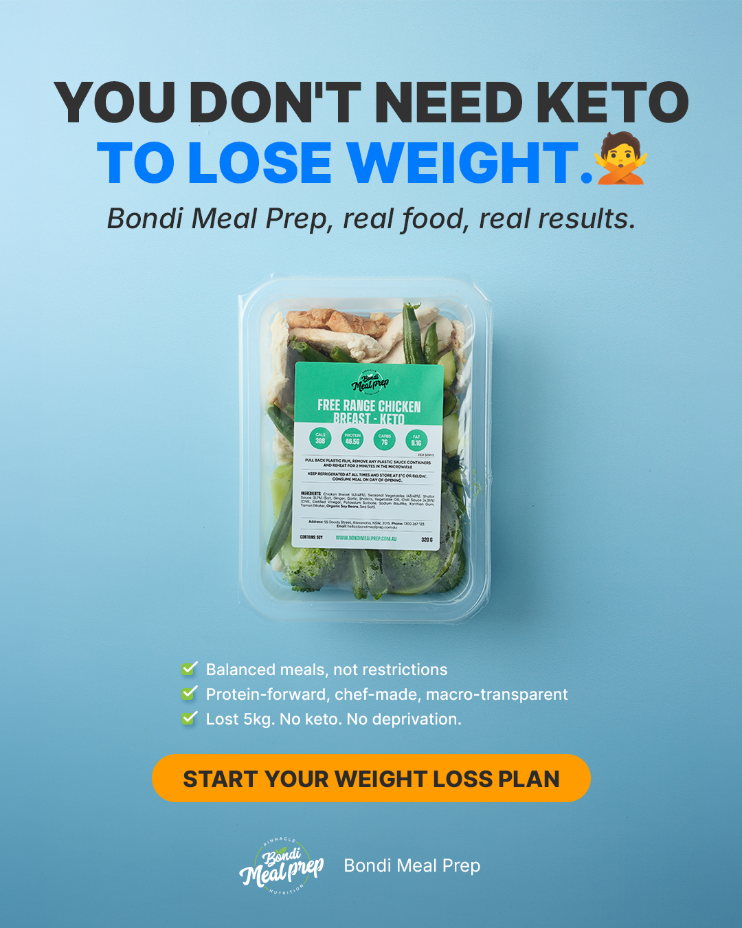 Bondi Meal Prep Facebook ad