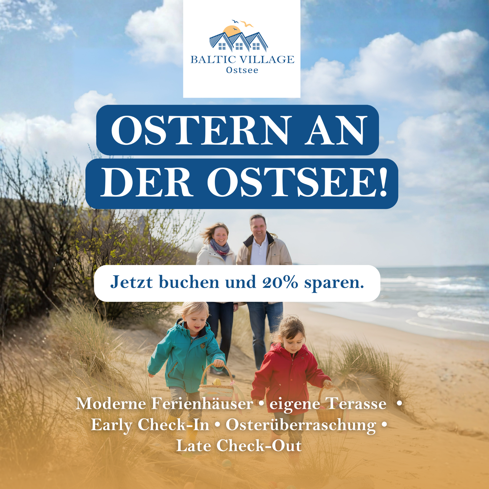 Baltic Village Ostsee Facebook ad: Ostern an der Ostsee