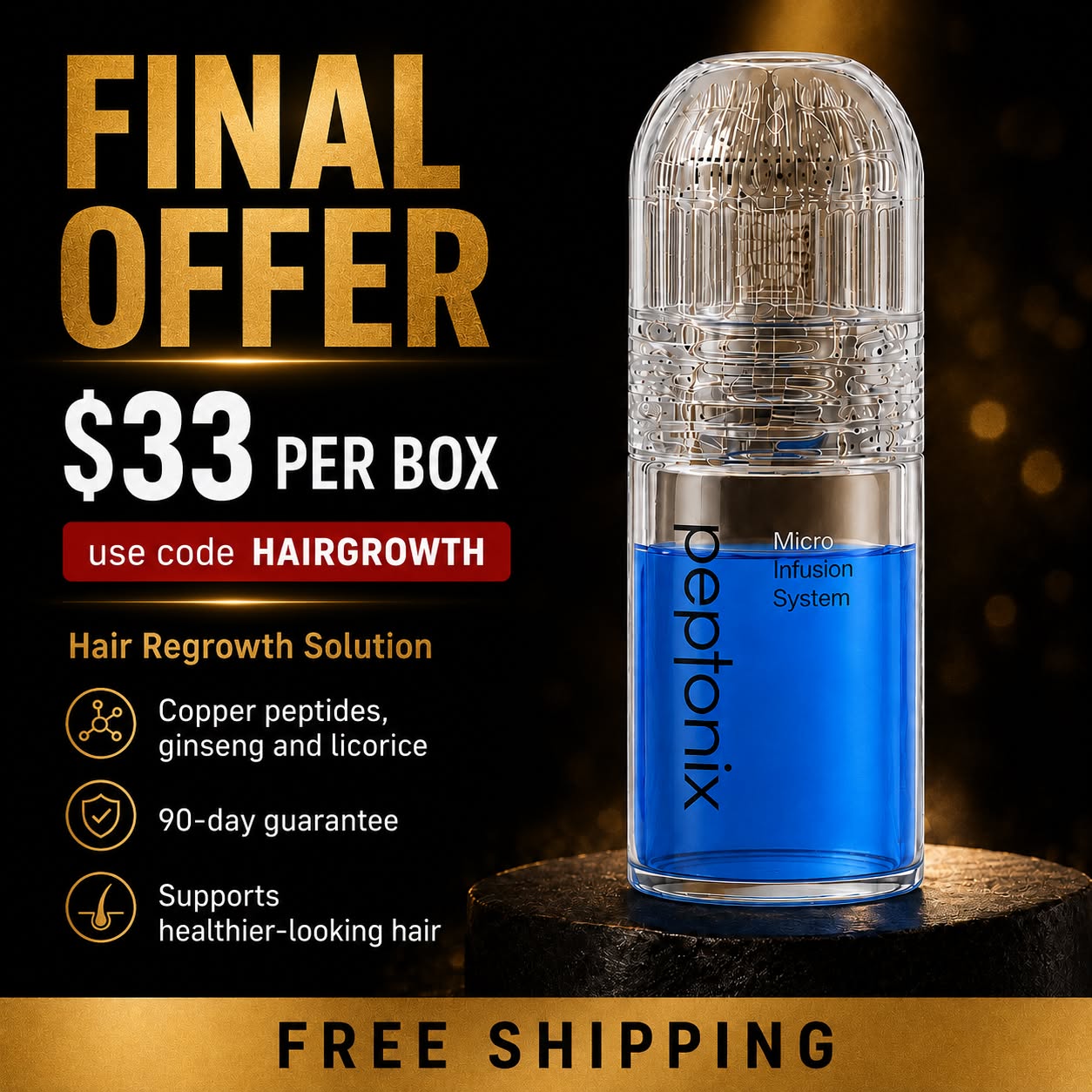 Peptonix Men Facebook ad: Restore Your Hair