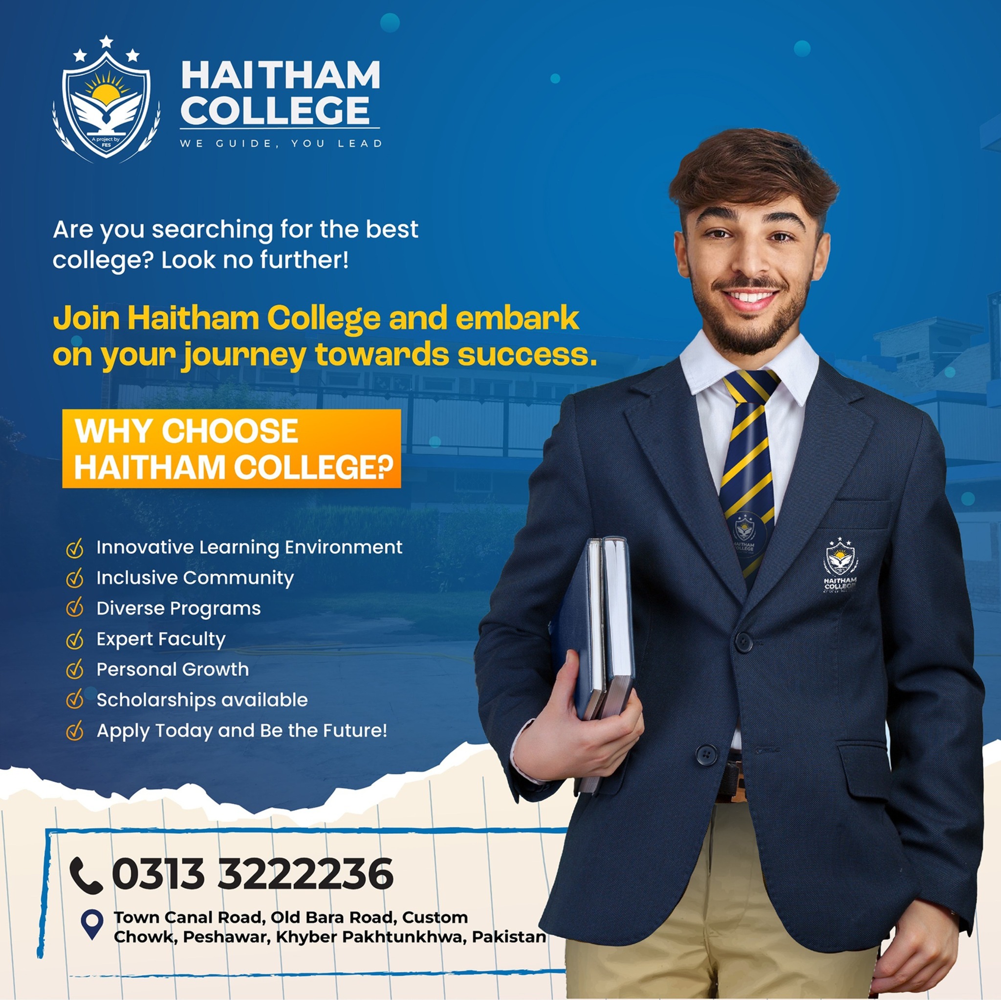 Haitham College Peshawar Facebook ad: Join Haitham College, Apply Today!