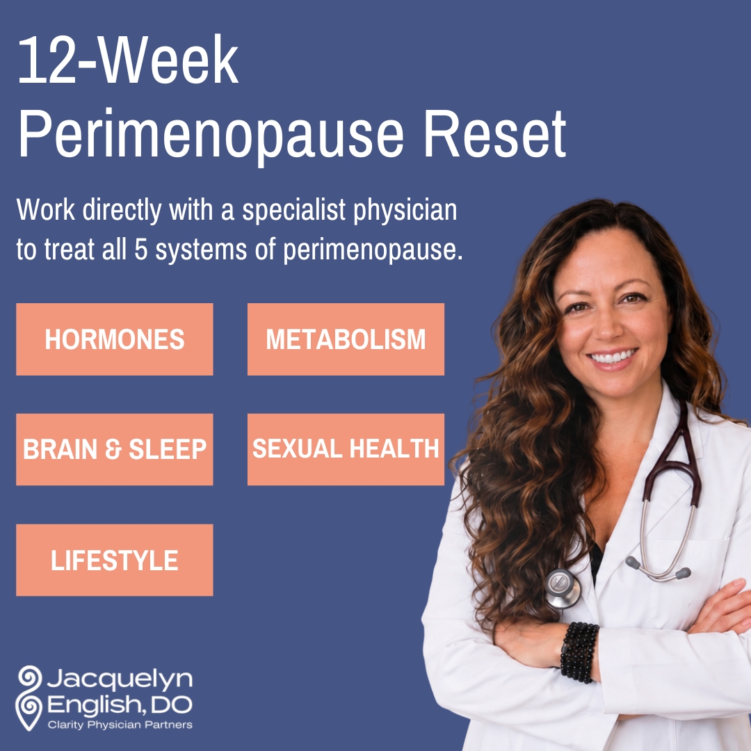Jacquelyn English D.O. - Perimenopause Specialist Facebook ad: Start Feeling Like Yourself Again