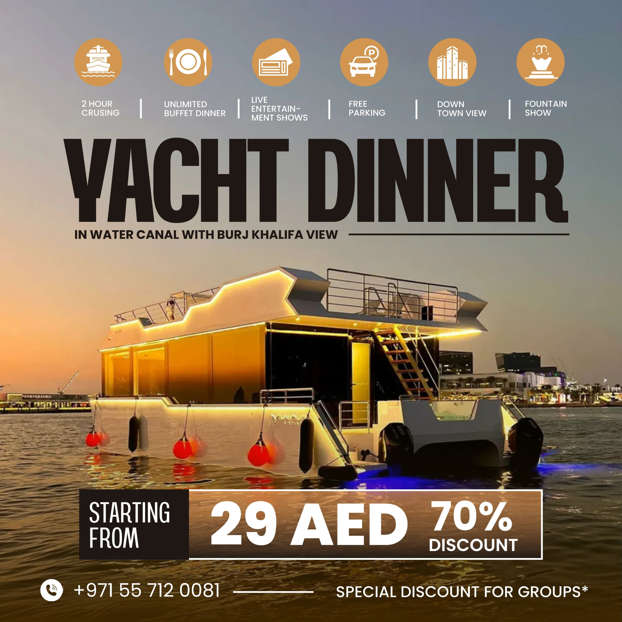 Dhow Cruise Dubai Facebook ad: Book Now Pay Later