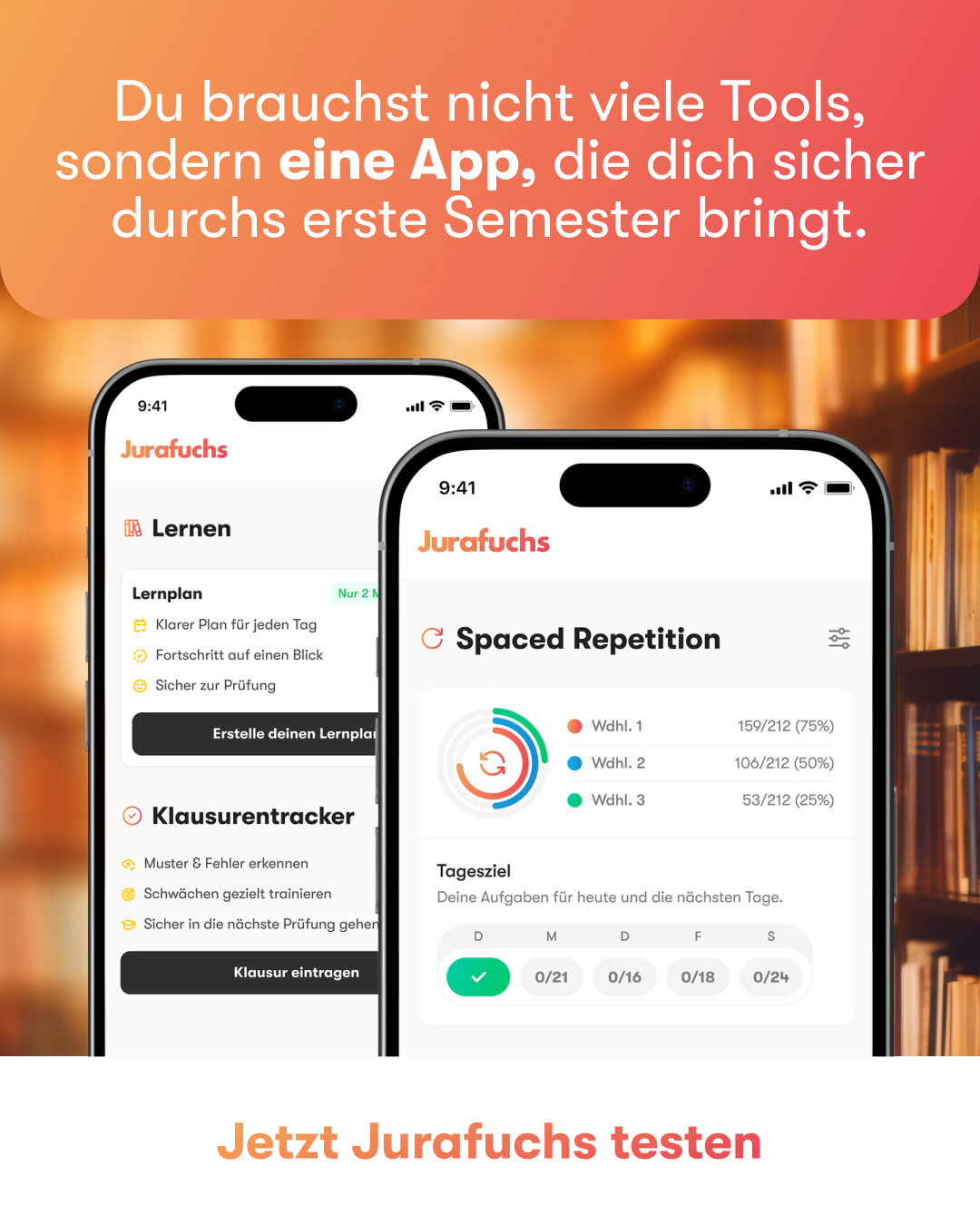 Jurafuchs Facebook ad: Messbar bessere Noten.