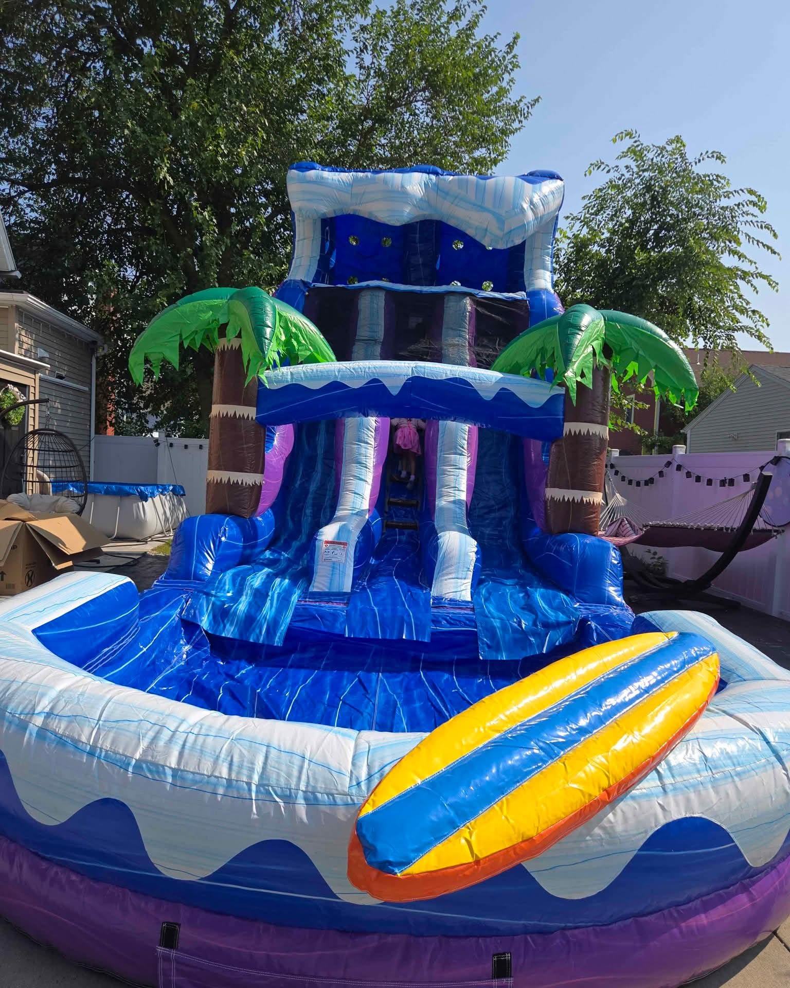 Ideal Rent Facebook ad: Water slider, combo and bounce house for rent