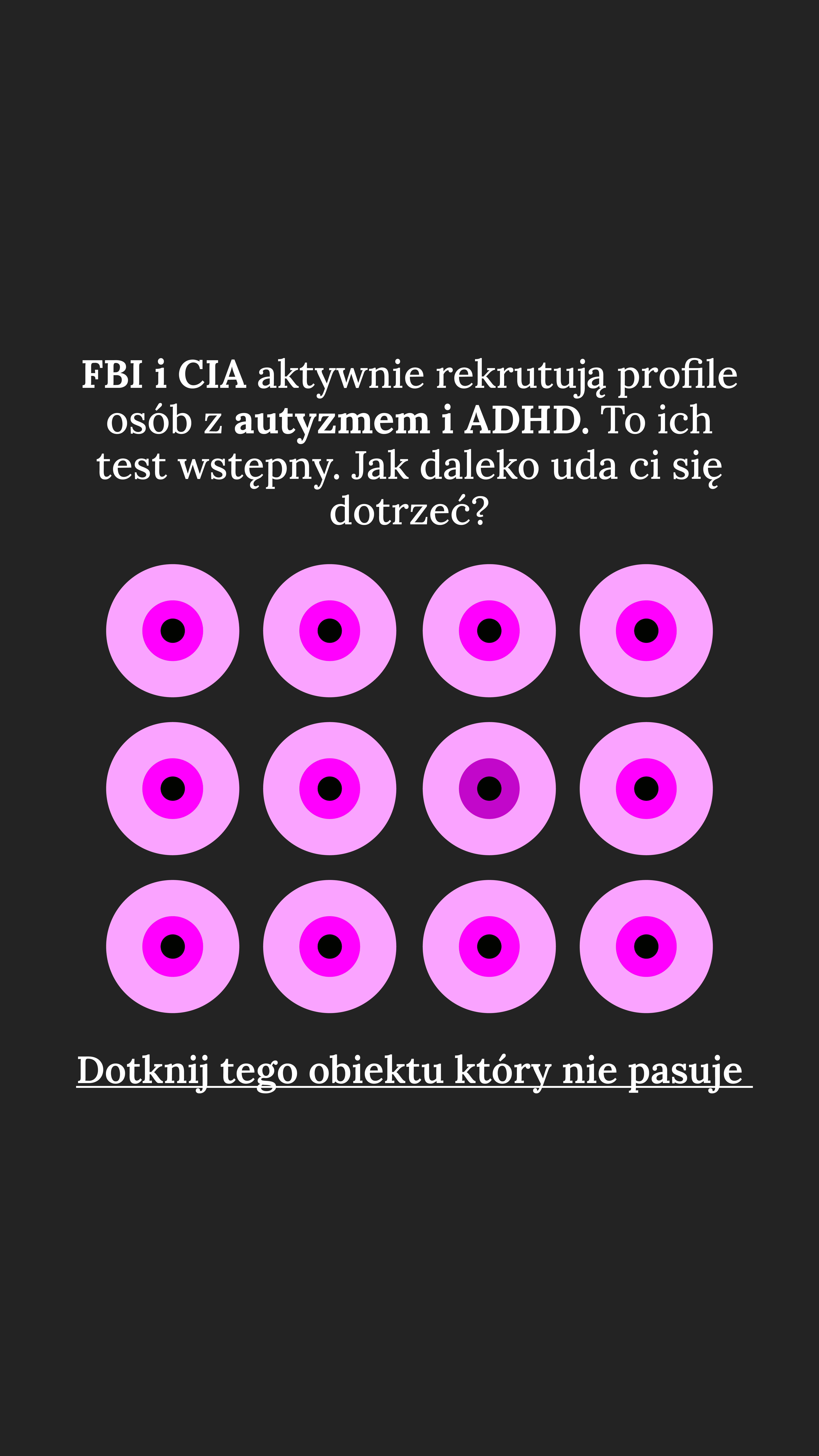 International IQ test Facebook ad