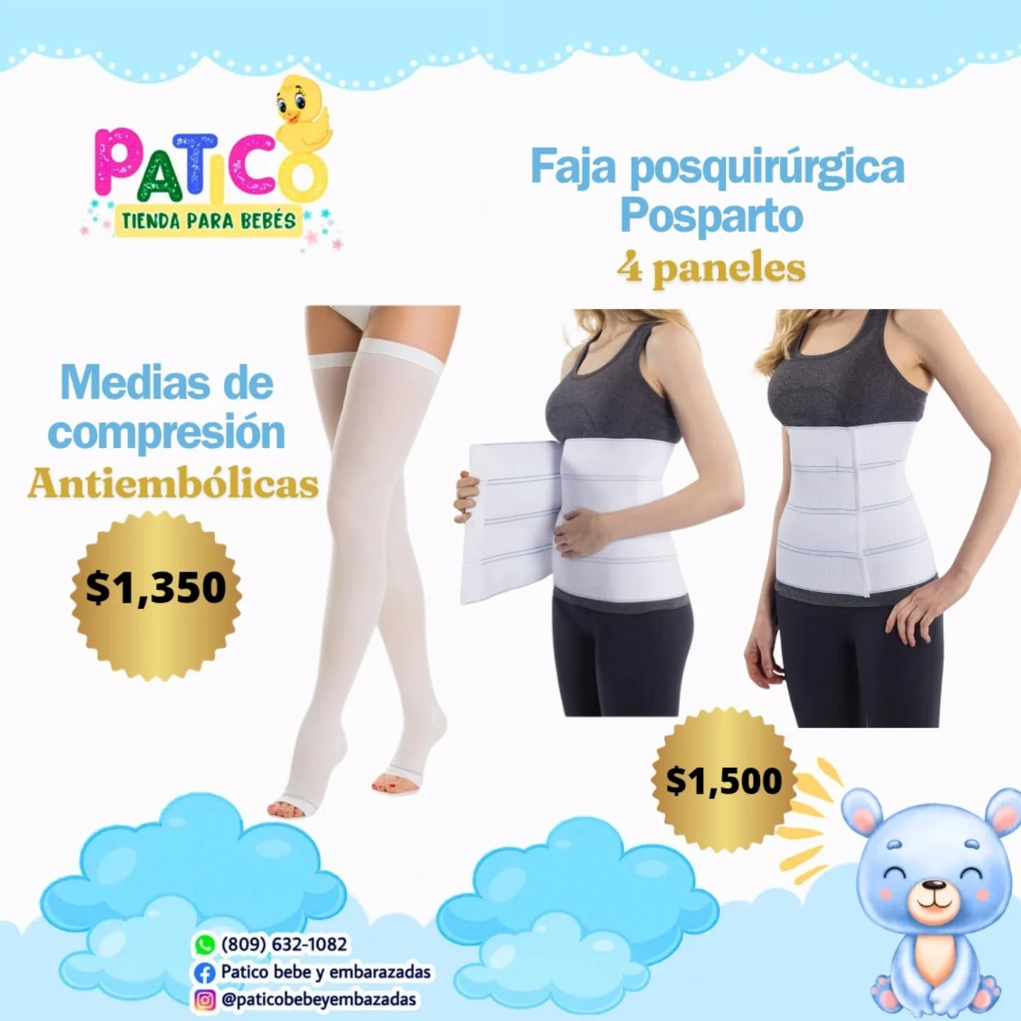 Patico bebés y Embarazadas Facebook ad: Faja Post Quirurgicas, Post Parto 4 paneles y…