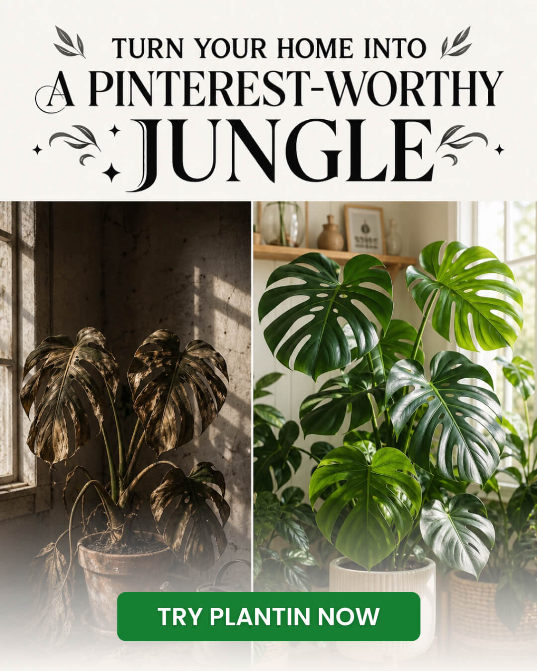 PlantIn AI: Never Kill Your Plants Facebook ad: Become a Plant Pro easily with PlantIn!