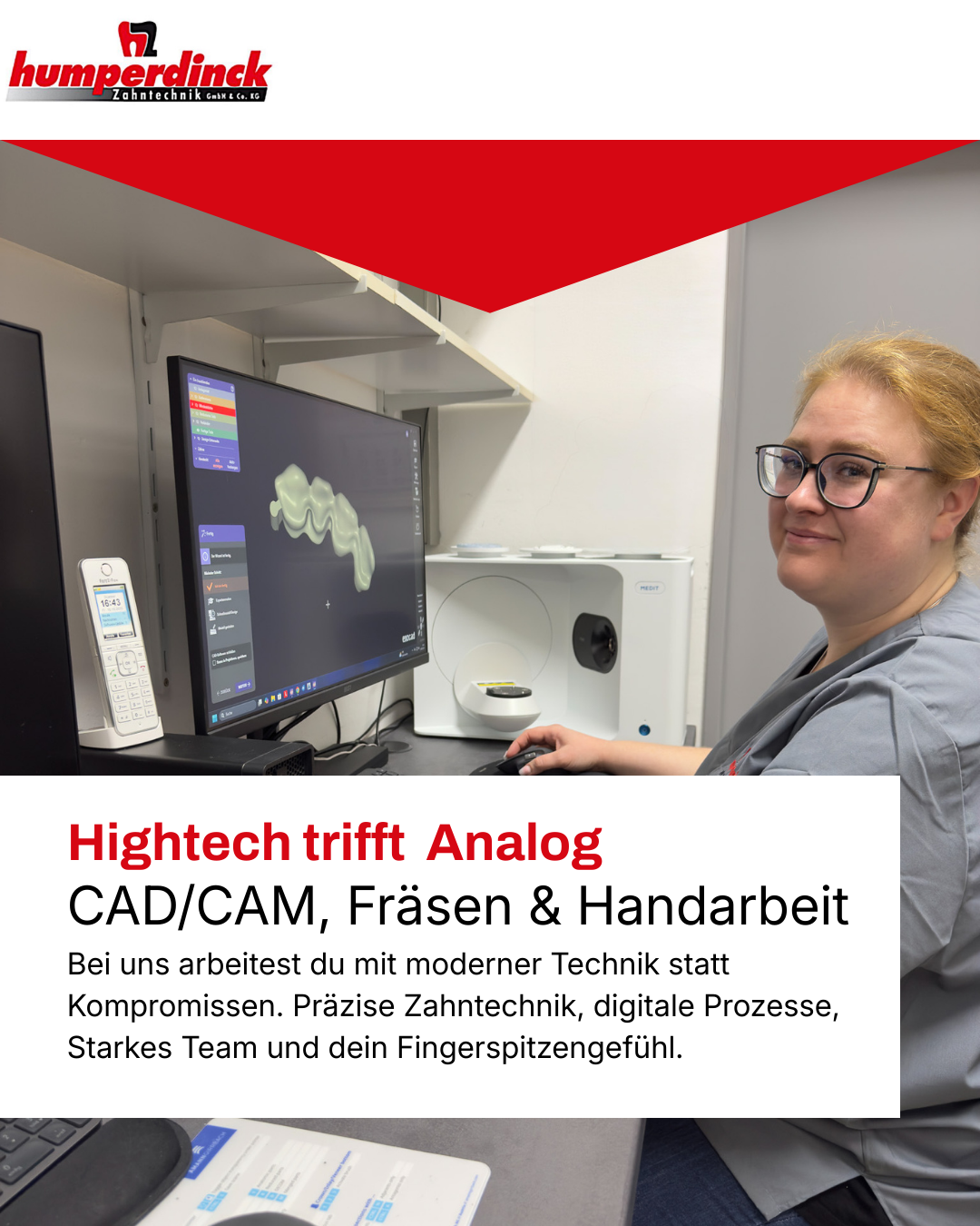 Humperdinck Zahntechnik GmbH & Co. KG Facebook ad: Mitgestalten statt nur Mitlaufen