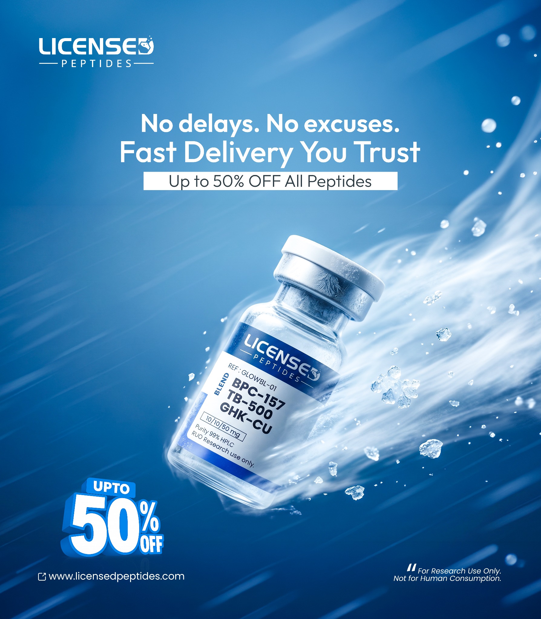 LicensedPeptides.com Facebook ad