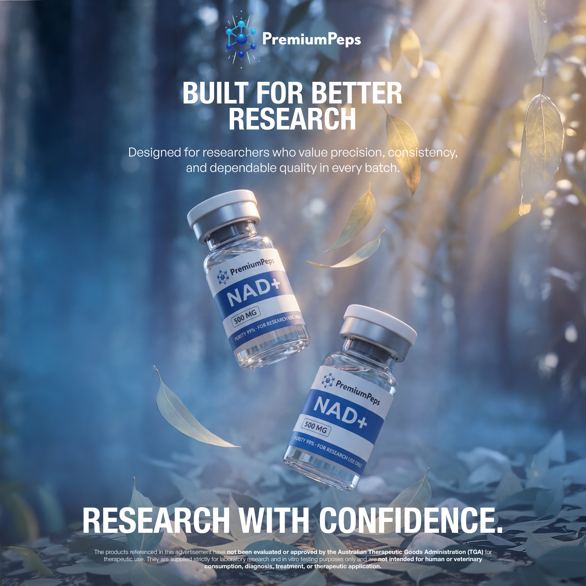 Premium Peptides Facebook ad: Explore PremiumPeps