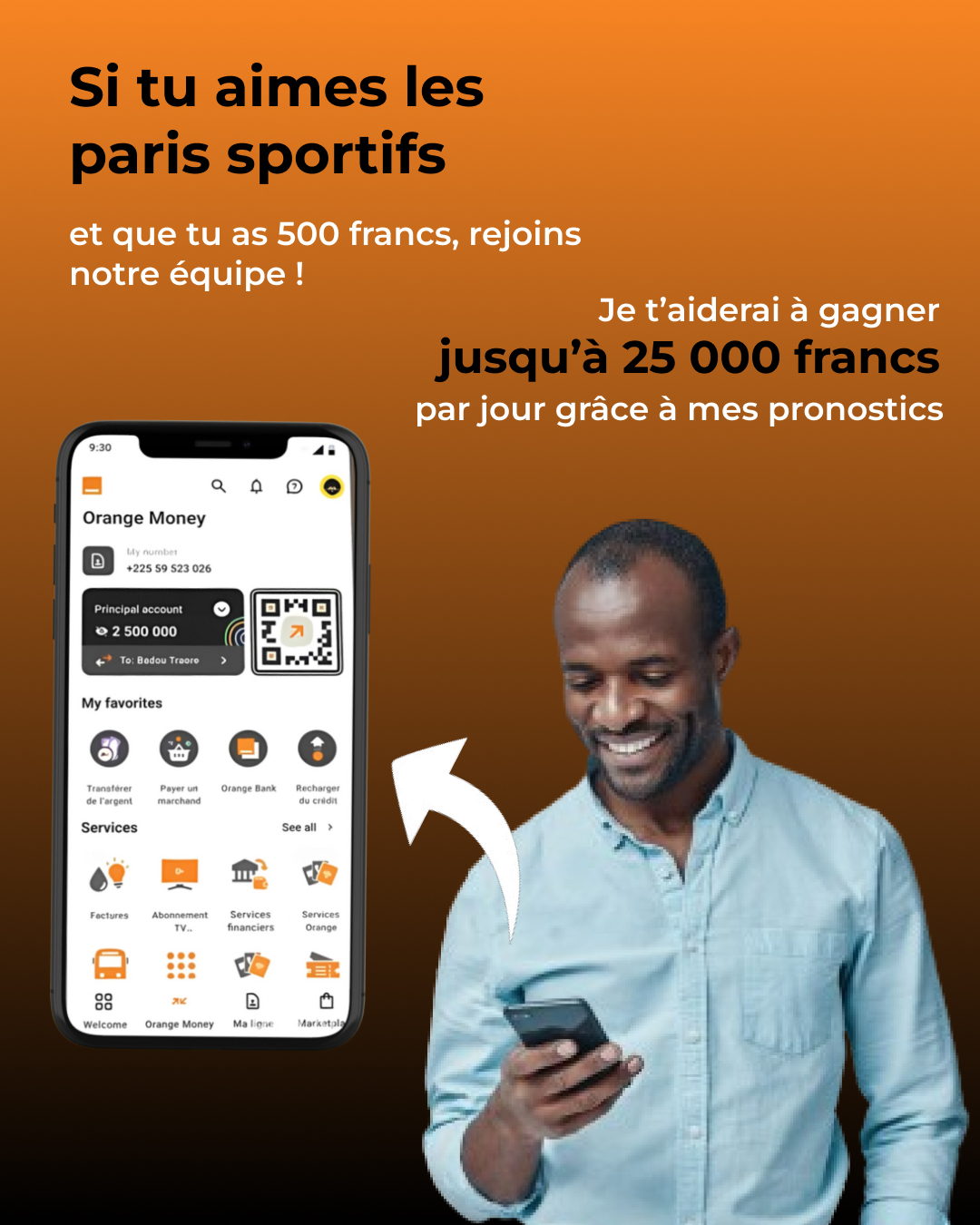 Serge Kalonji Facebook ad: Écrivez-moi sur Messenger