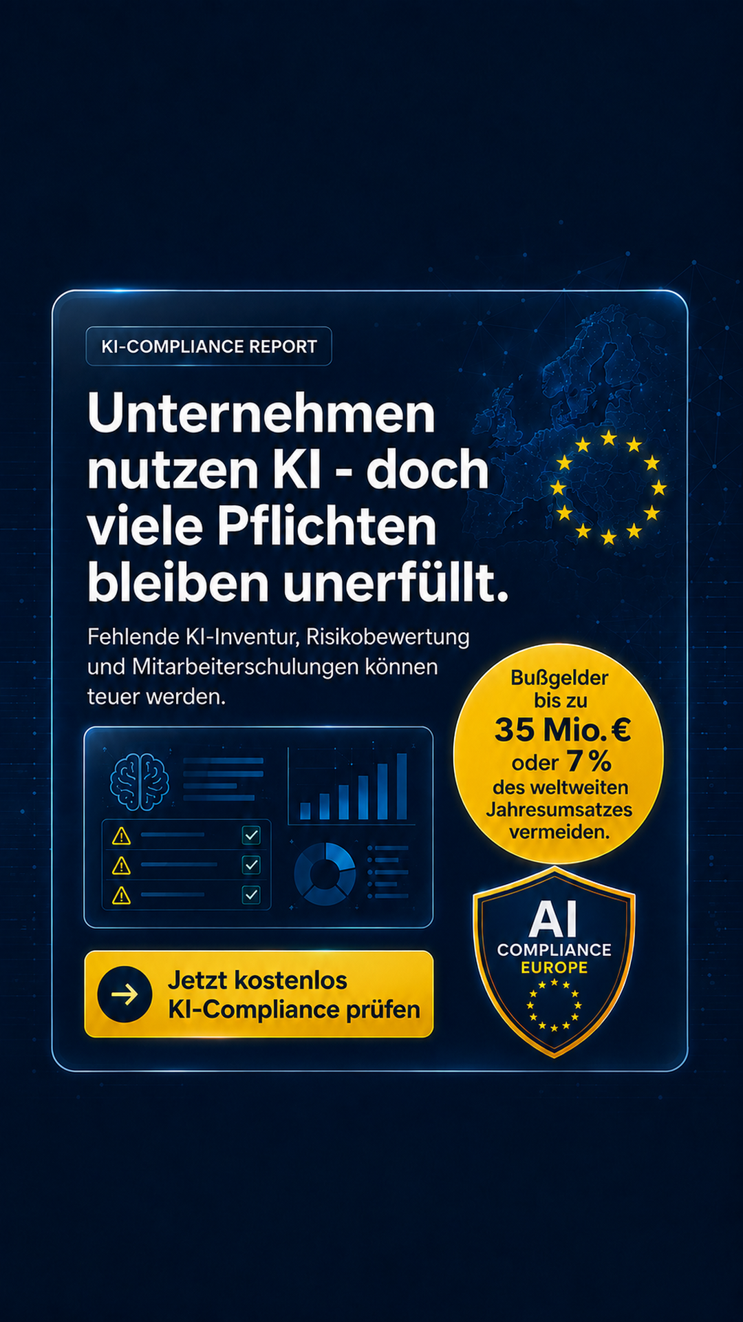 AI Compliance Europe Facebook ad: KI im Einsatz? Compliance kostenlos prüfen