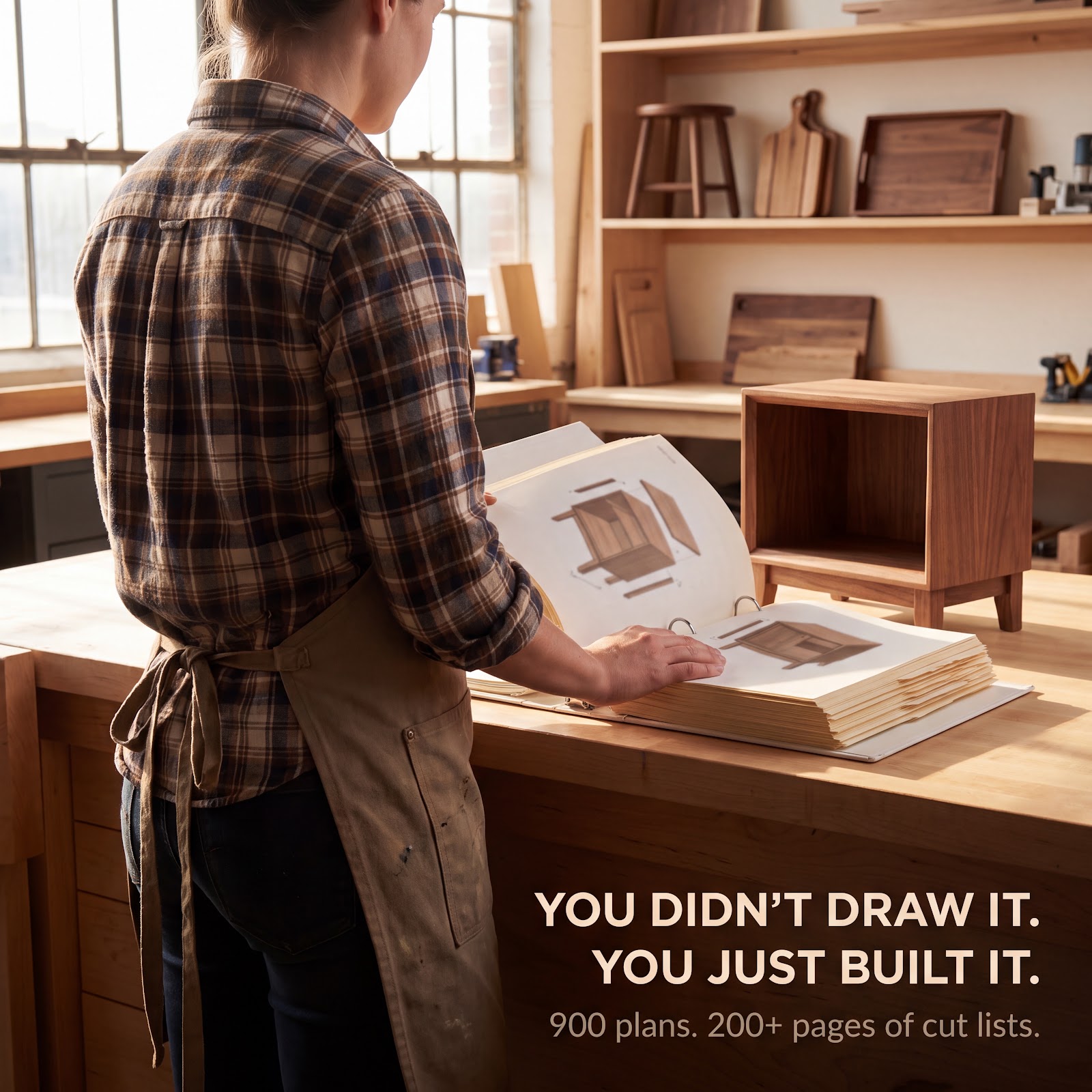 Nexora Facebook ad: +900 Woodworking Furniture Plans