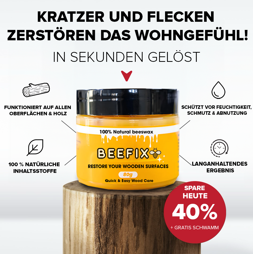 Beefix shop Facebook ad: Erneuere deine Holzmöbel in Sekunden, ganz ohne…