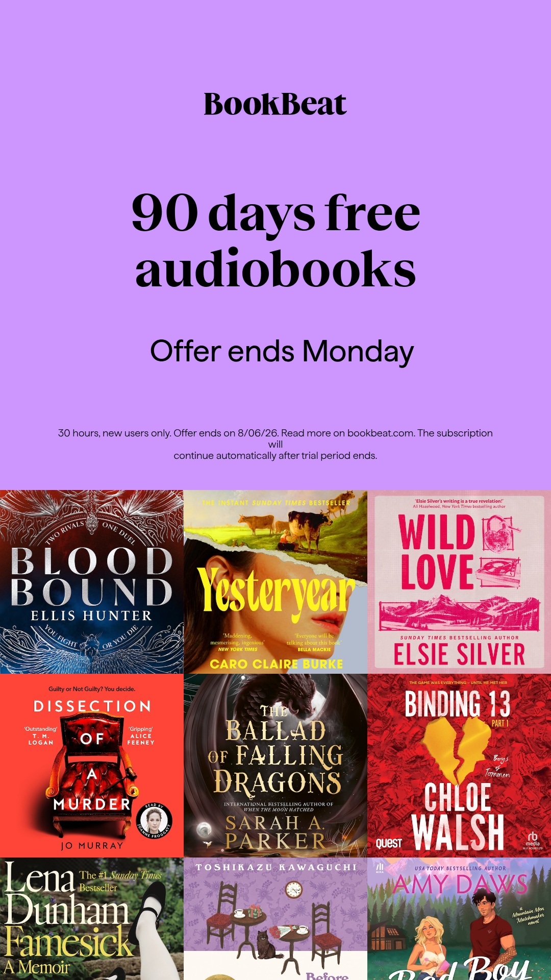 BookBeat Facebook ad from Jun 4, 2026