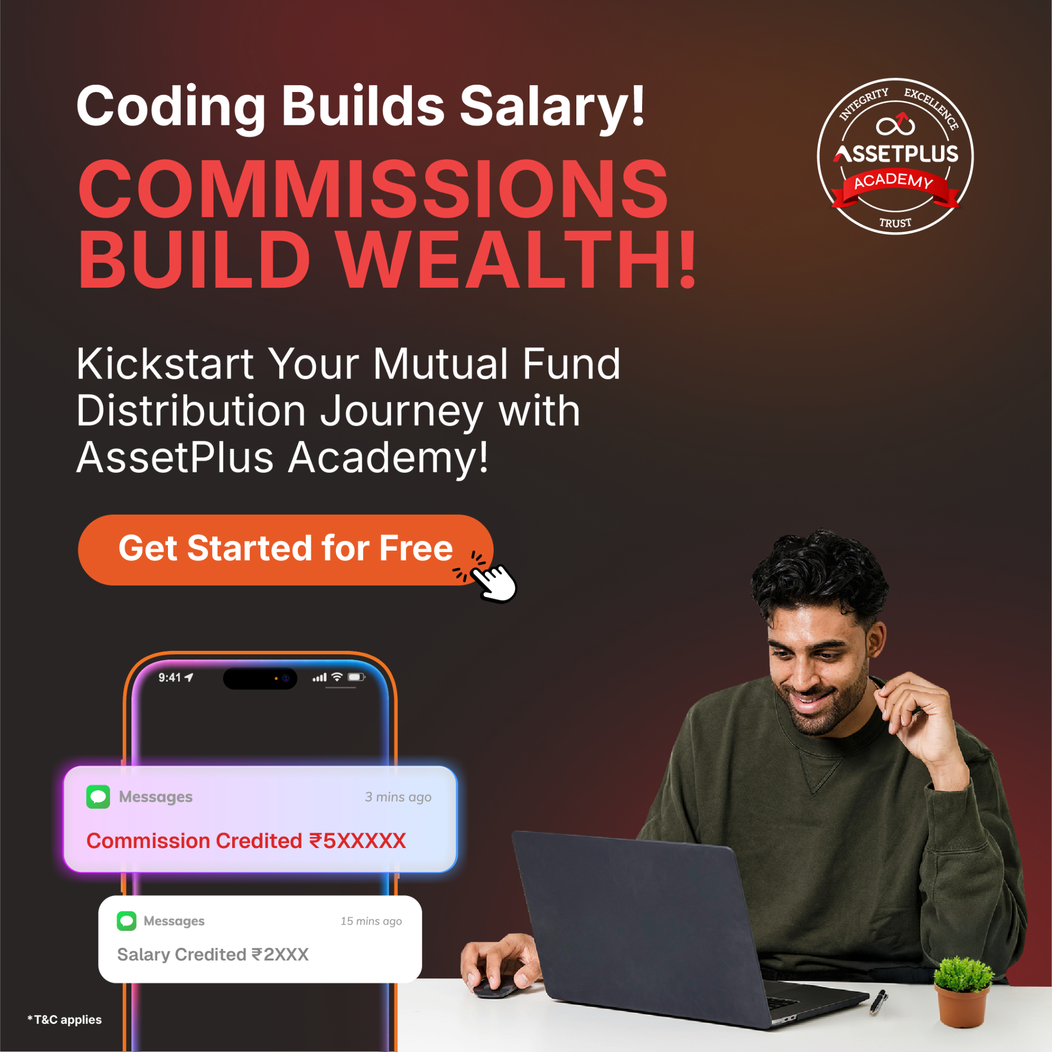 AssetPlus Academy Facebook ad: Become an Mutual Fund Distributor