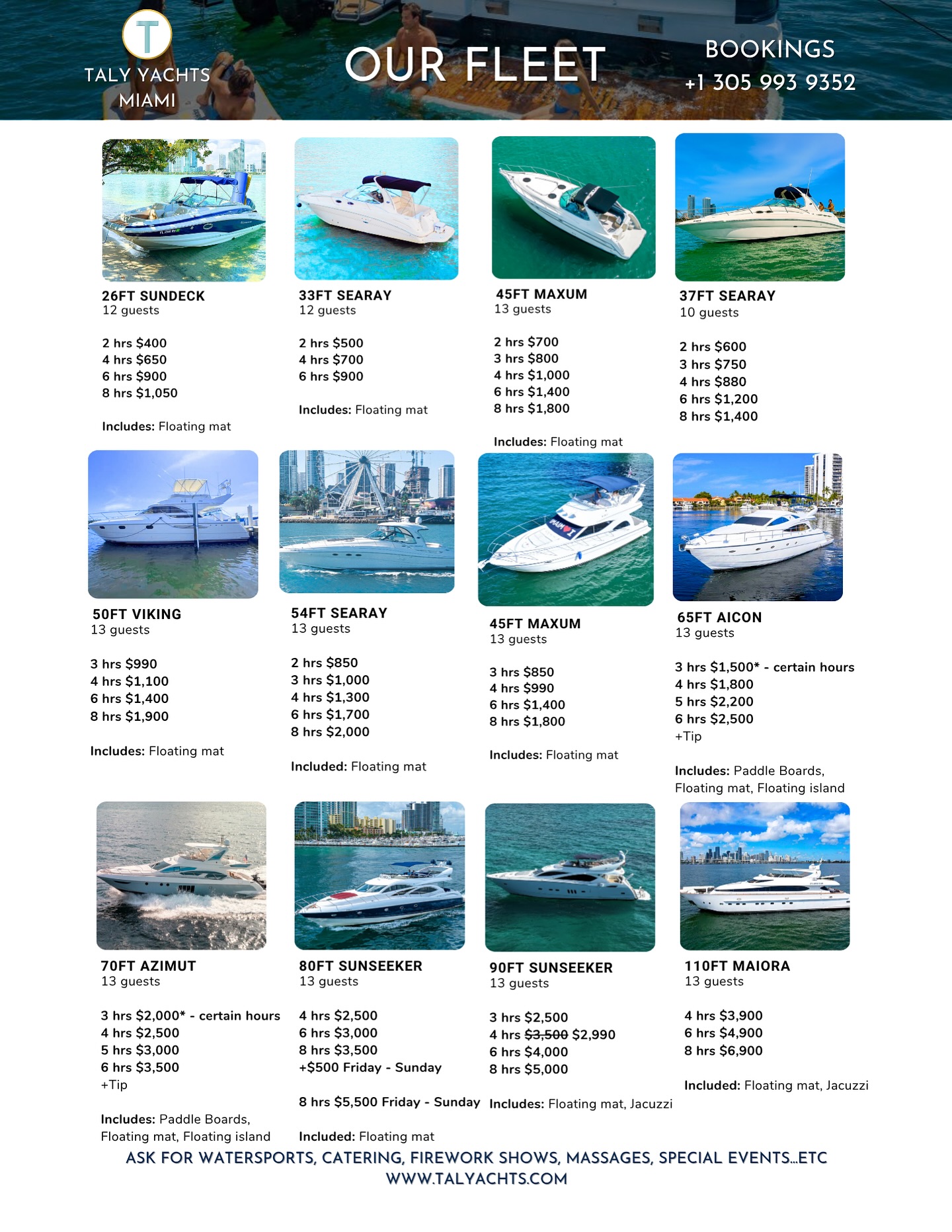 Taly Yachts Miami Facebook ad: Miami Yacht Rental | Taly Yachts Rentals | Book Now