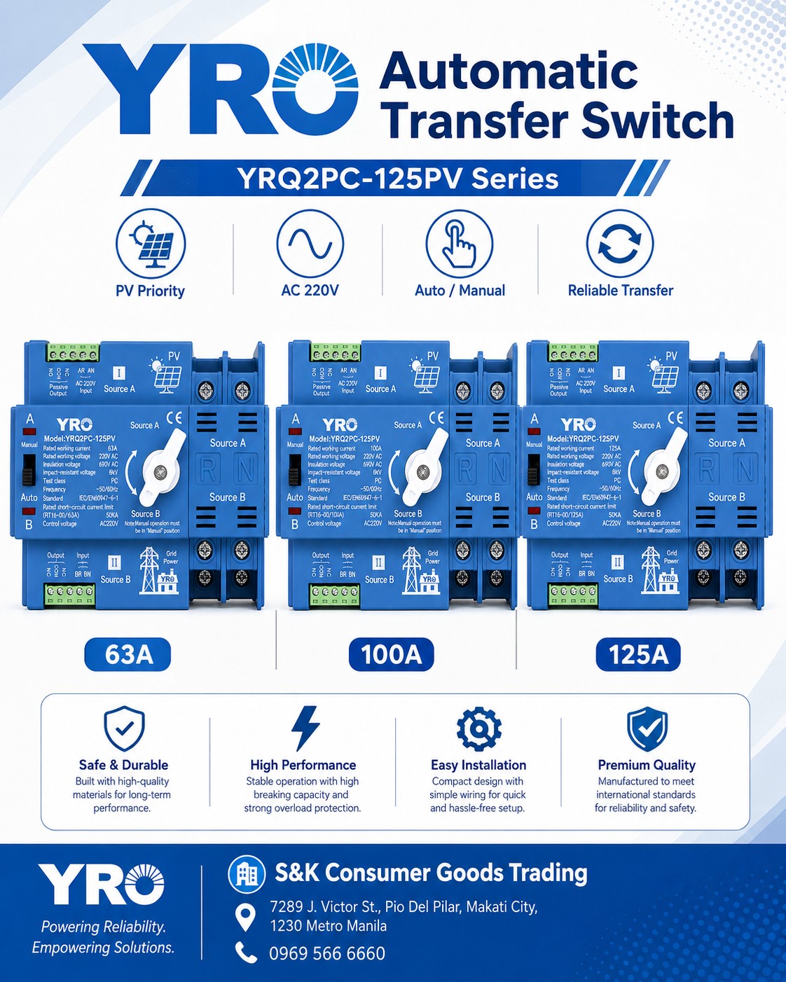 S&K Consumer Goods Trading Facebook ad: YRO Automatic Transfer Switch Available