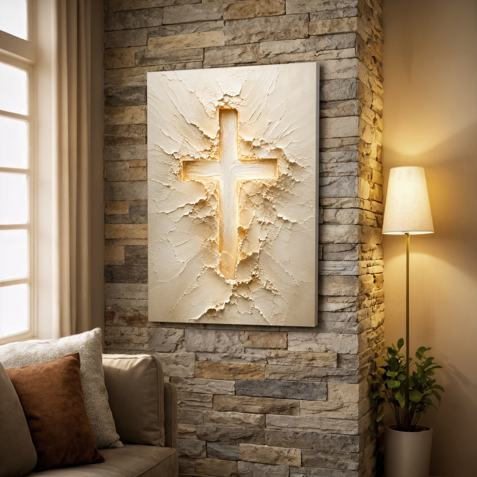 Tailored Canvases - Personalized Art Facebook ad: Radiant Faith Cross | Made in the USA | Ships Fast