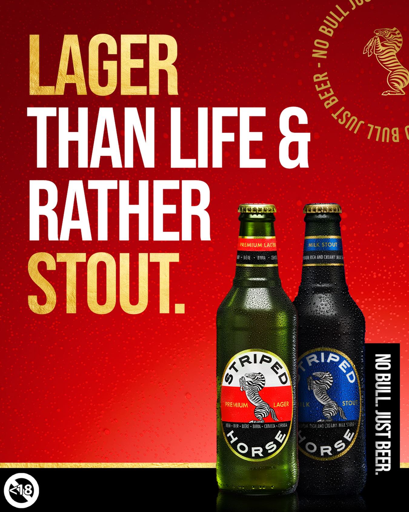 Striped Horse Premium Beer Facebook ad: Two flavours, one you.