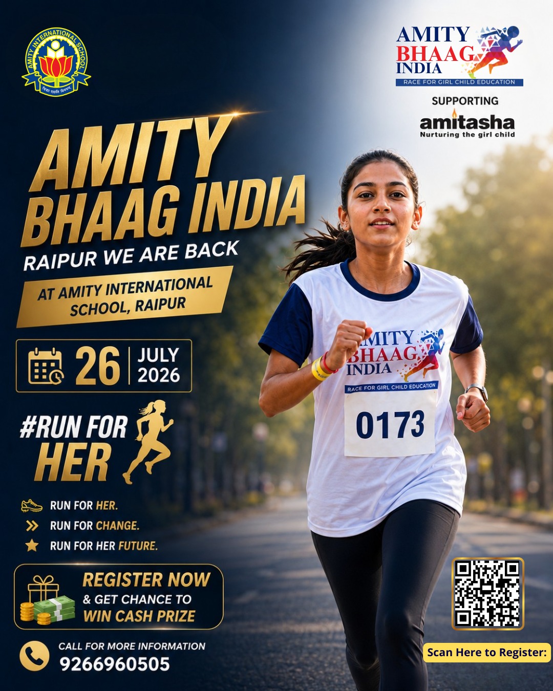 Amity Raipur Facebook ad: She runs not just for the finish line…