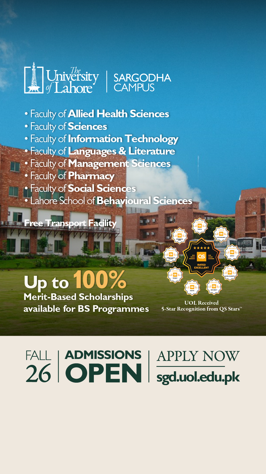 The University of Lahore - Sargodha Campus Facebook ad