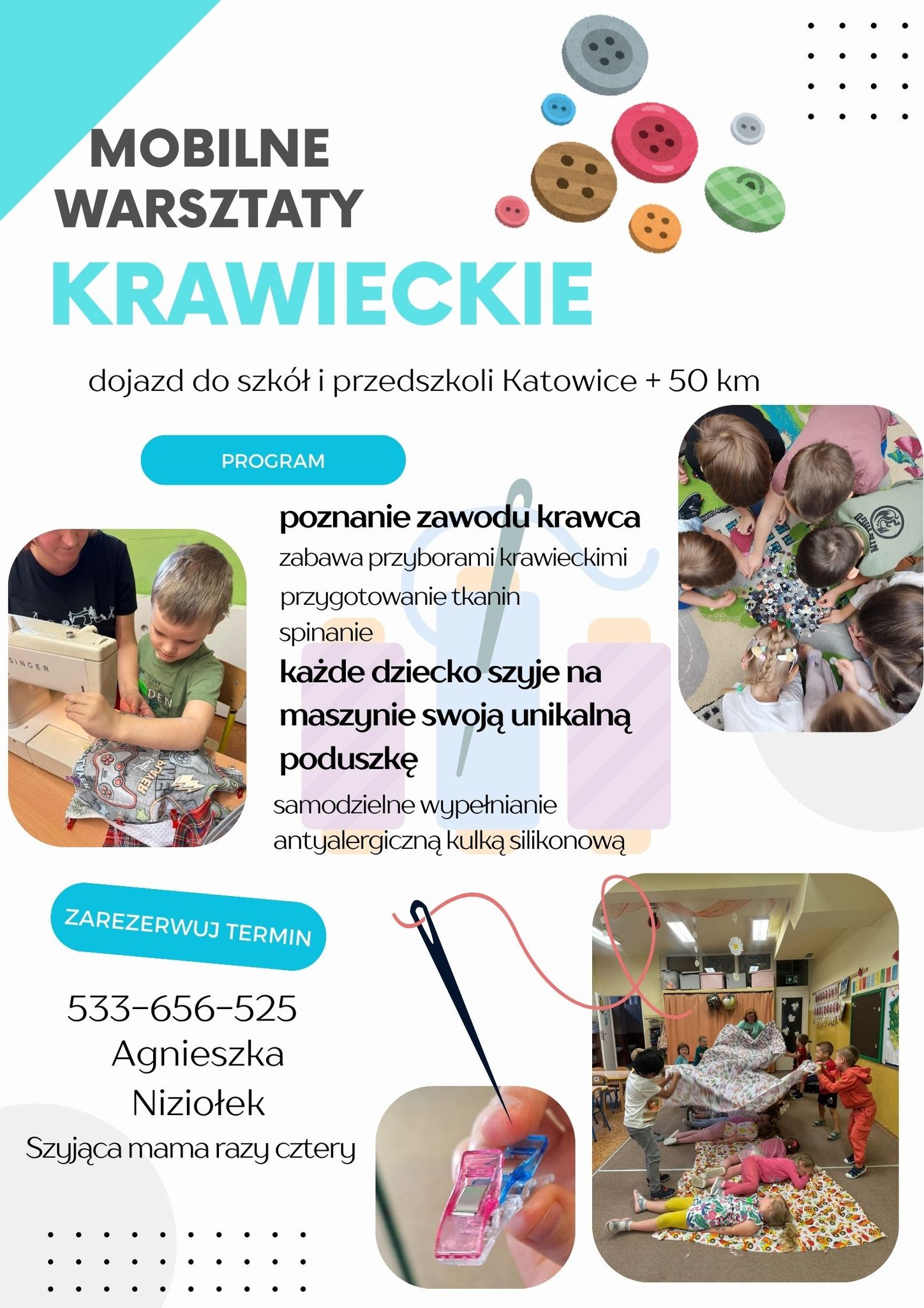 Szyjąca mama razy cztery Facebook ad: Katowice + 50 km