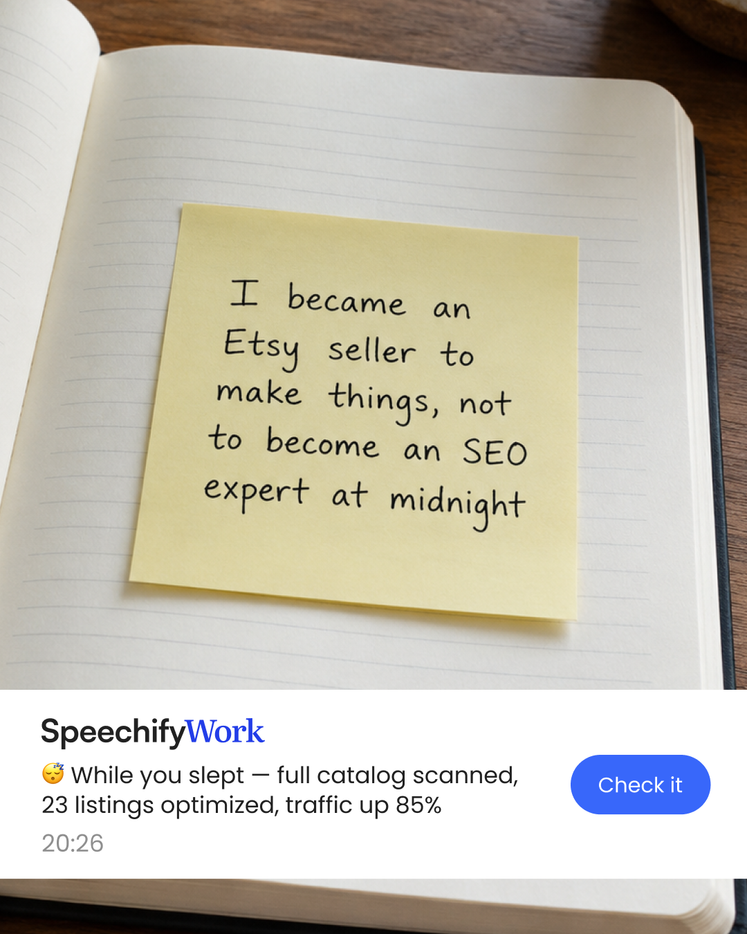 Speechify Facebook ad