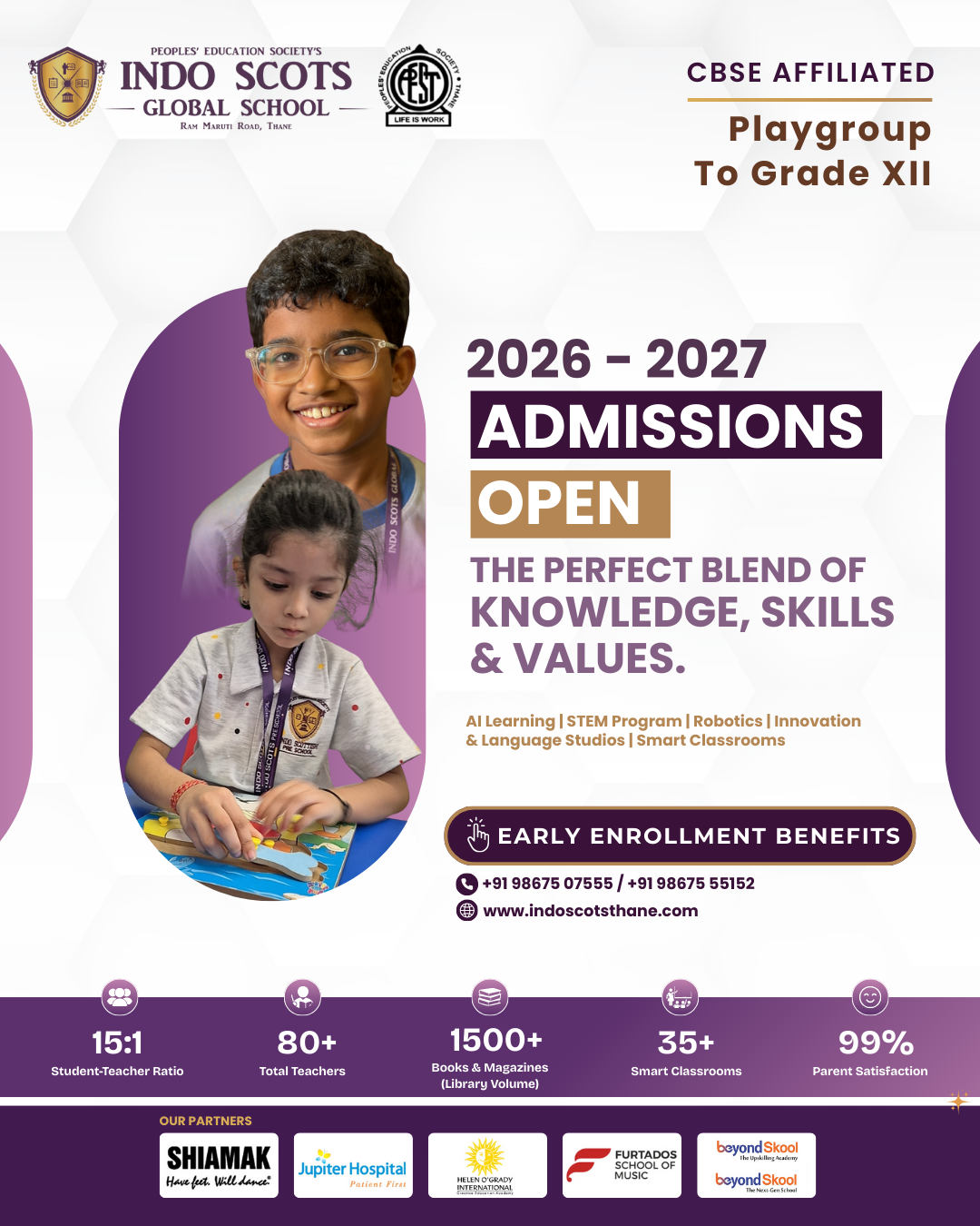Indo Scots Global School Thane Facebook ad from Oct 14, 2025