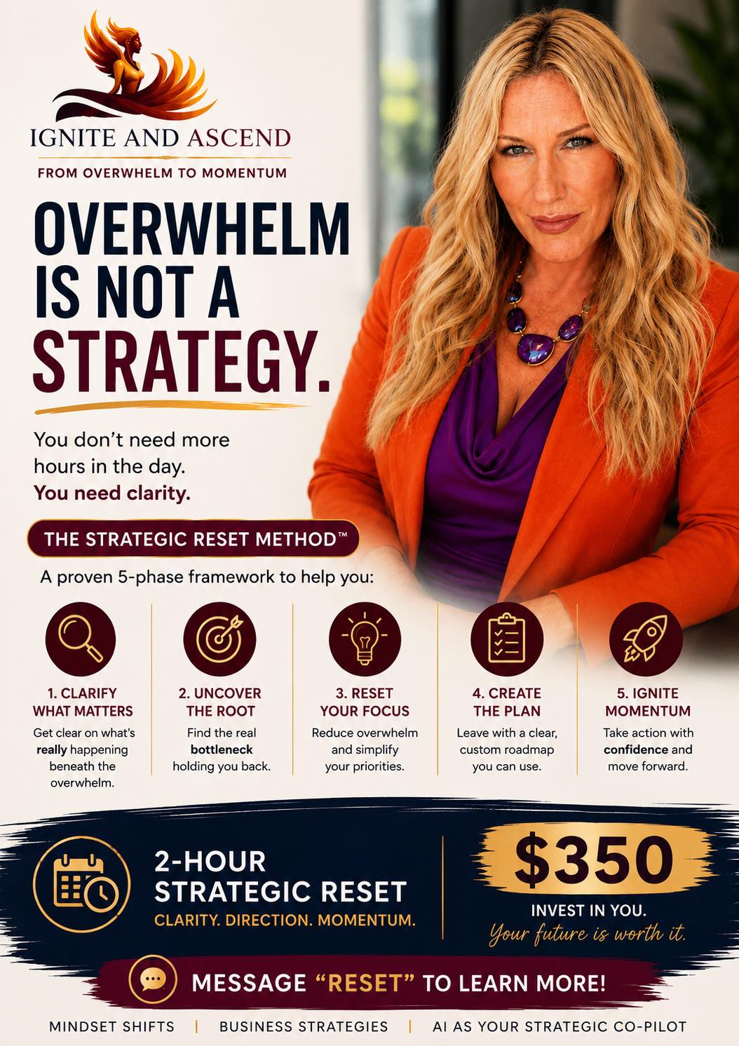 Ignite and Ascend Now Facebook ad: Feeling overwhelmed?