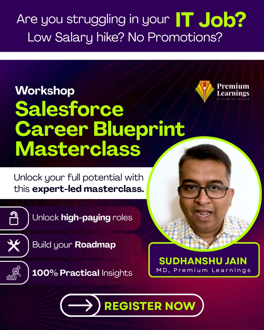 Premium Learning Systems Facebook ad: Launch Your Salesforce Career Today