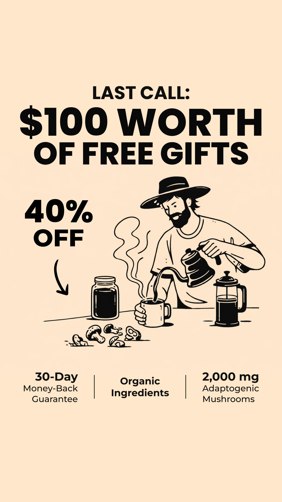 RYZE Superfoods Facebook ad