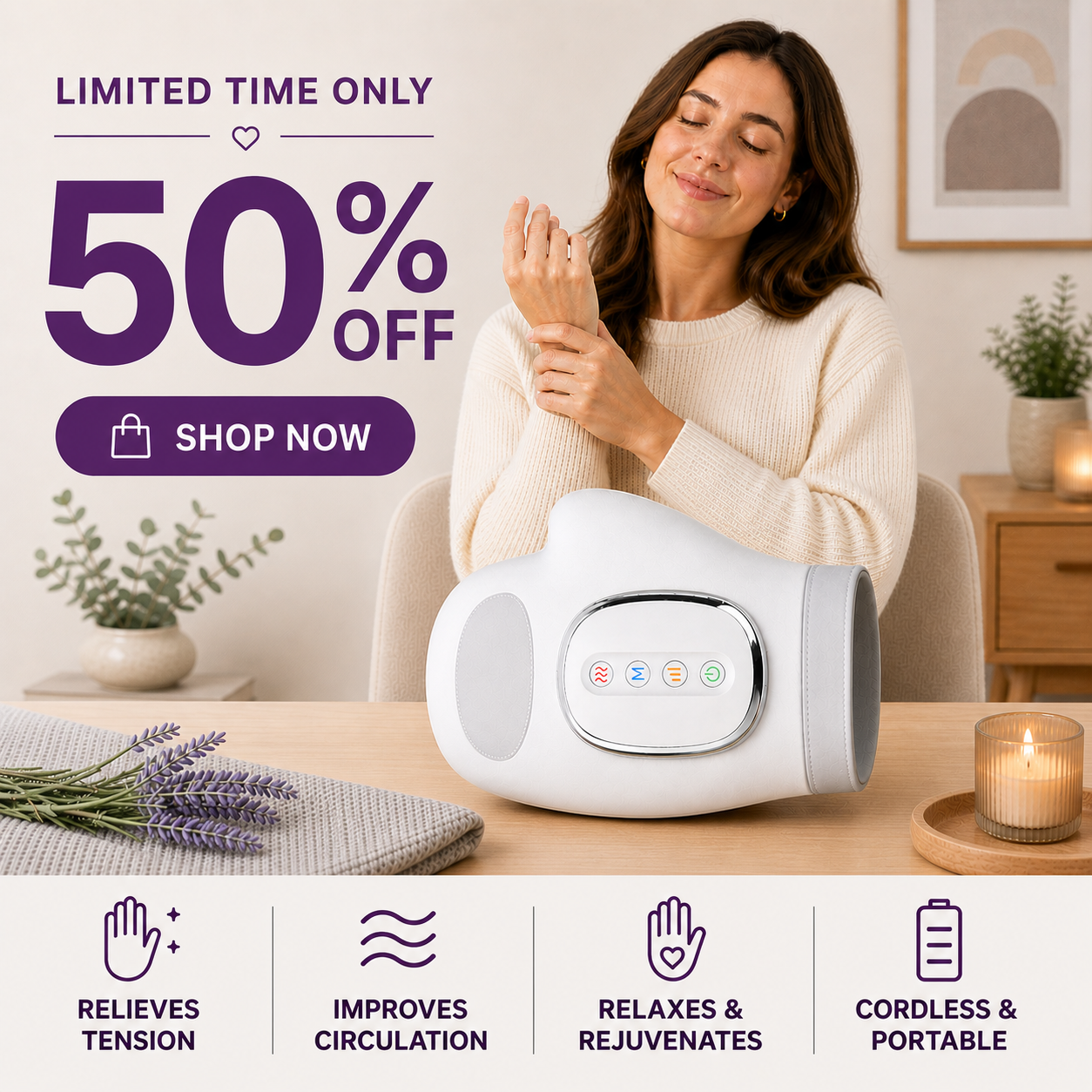 Healvance Facebook ad: Hand Relief In Minutes | FREE Delivery