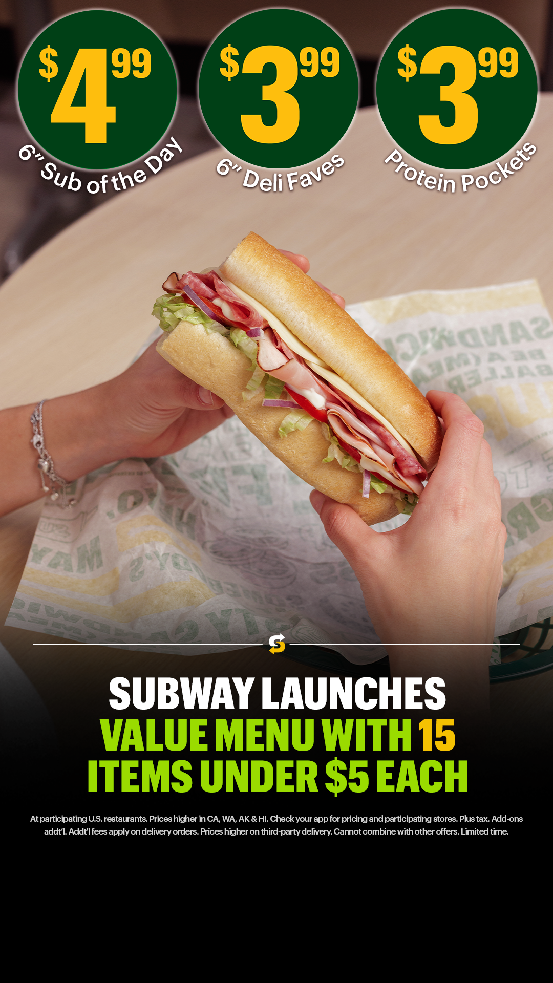 Subway Facebook ad