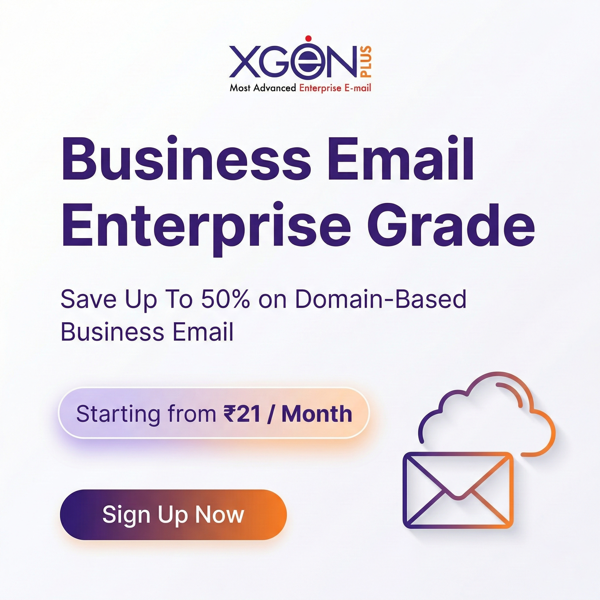 XgenPlus Facebook ad: Professional Email at ₹21/Month