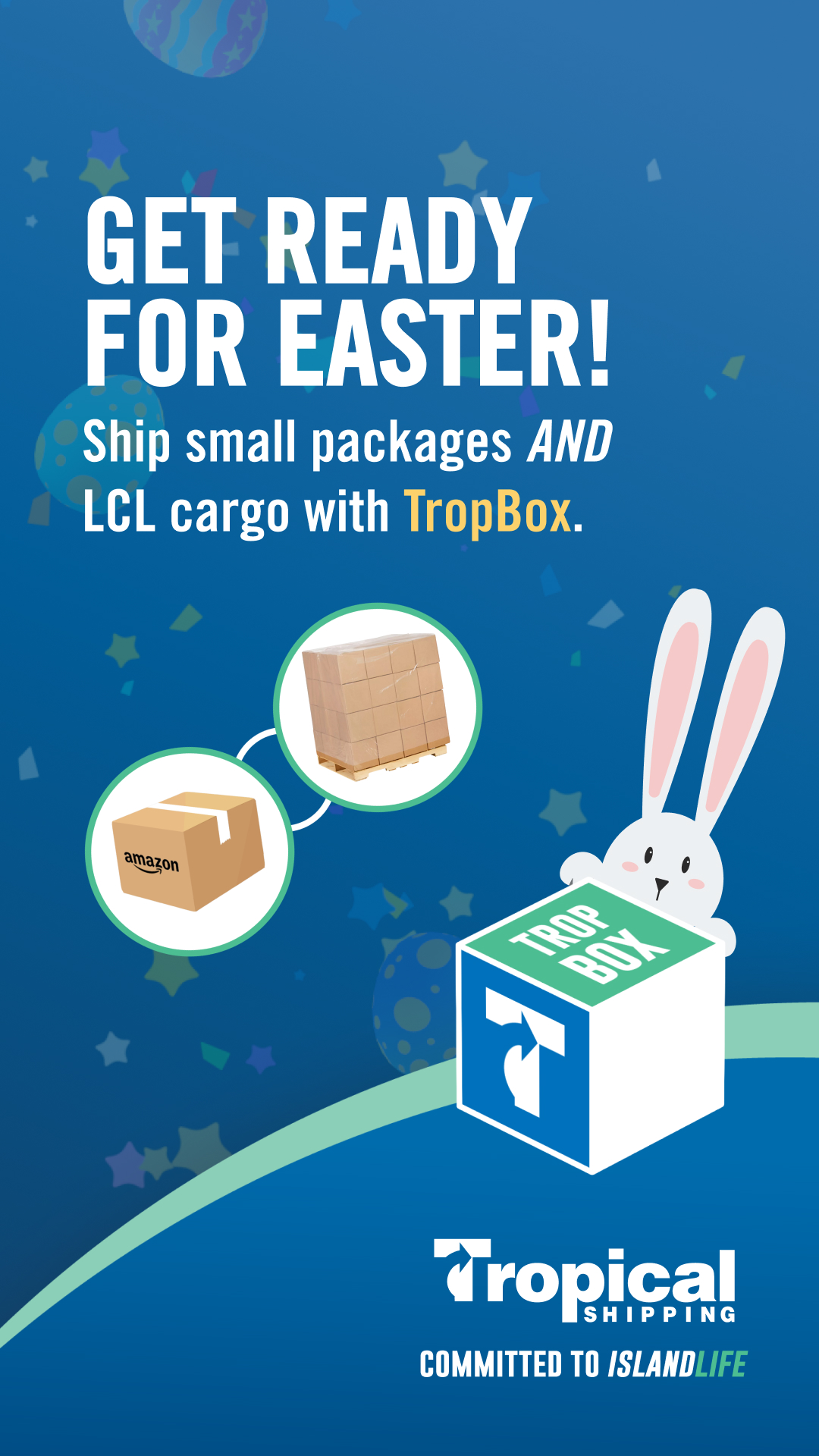 Tropical Shipping Facebook ad from Mar 1, 2026
