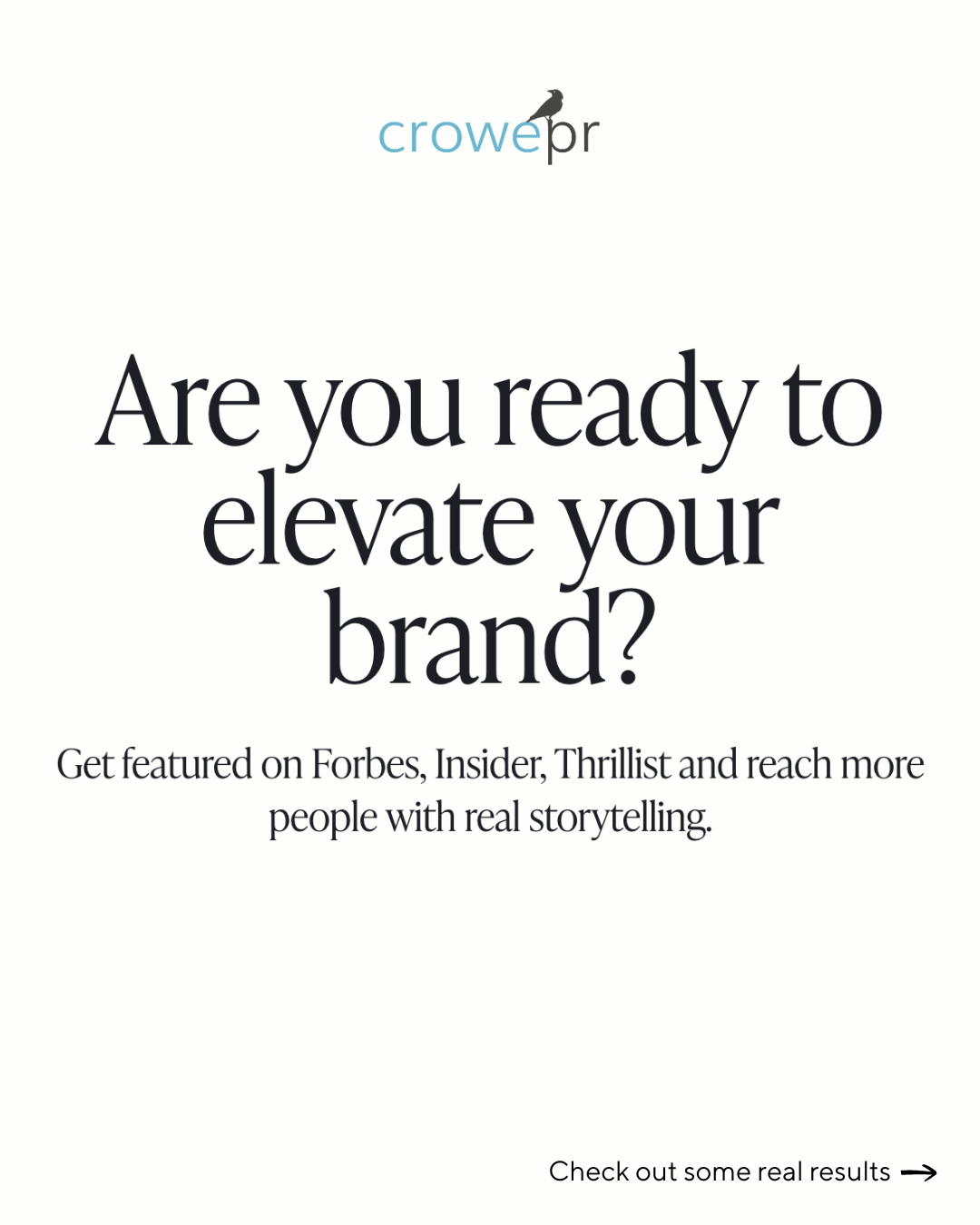 Crowe PR Facebook ad: Brands don’t need more noise.