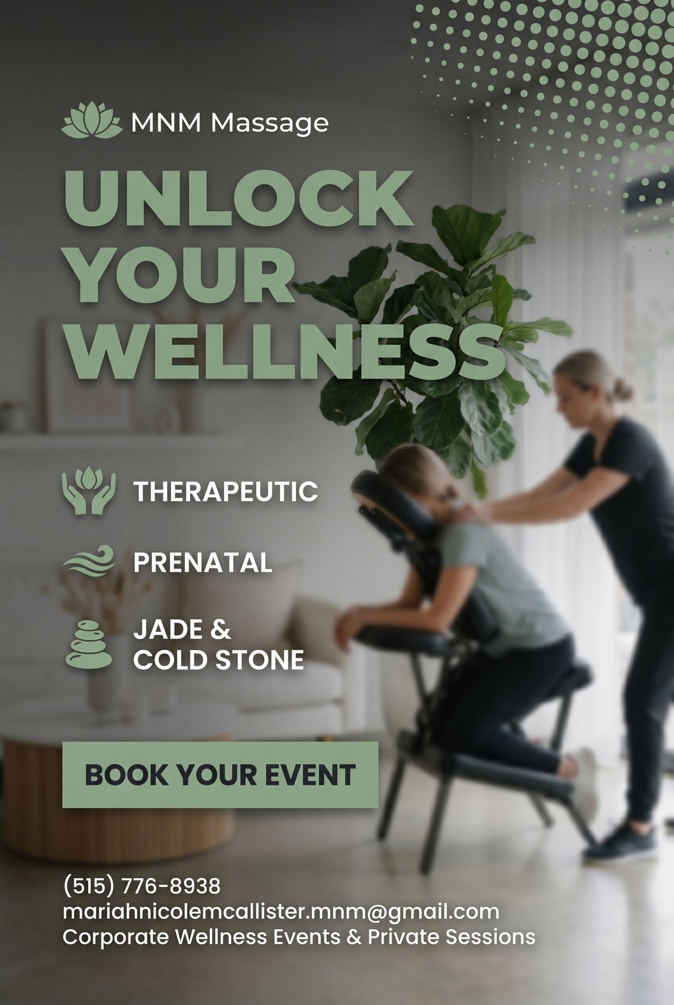 MNM Massage Facebook ad: Need a massage therapist for your corporate wellness…